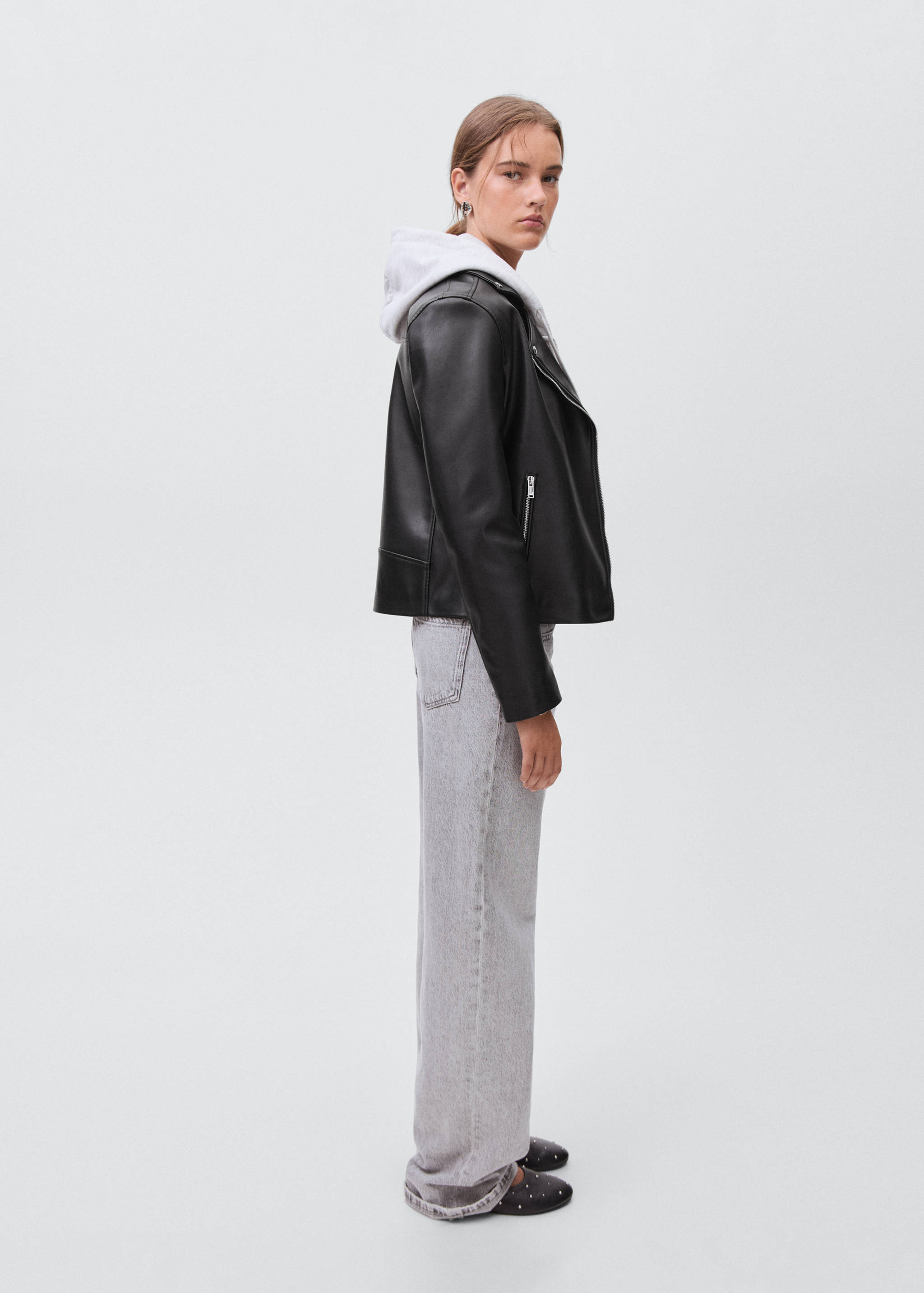 Leather-effect biker jacket - Details of the article 3