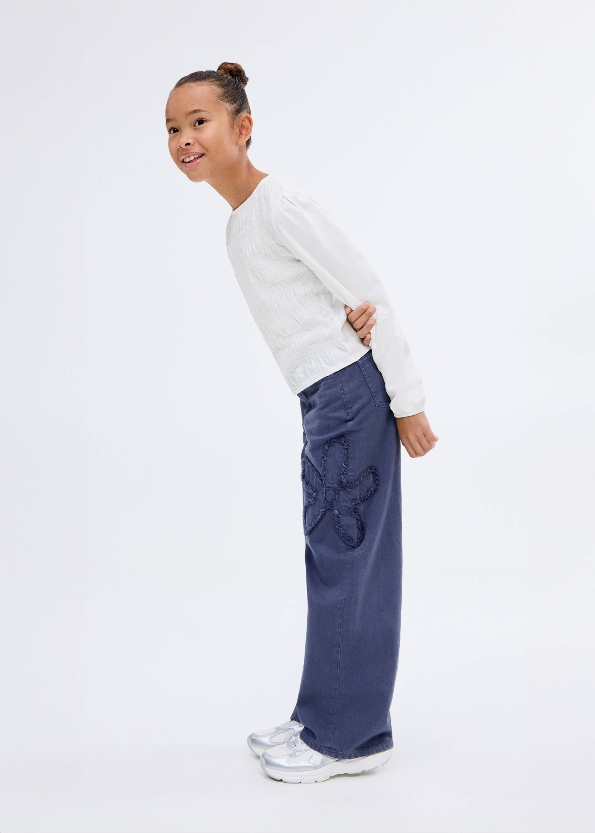 Long-sleeved t-shirt with ruffles - General plane, Off White. Ref: 17045157-00.