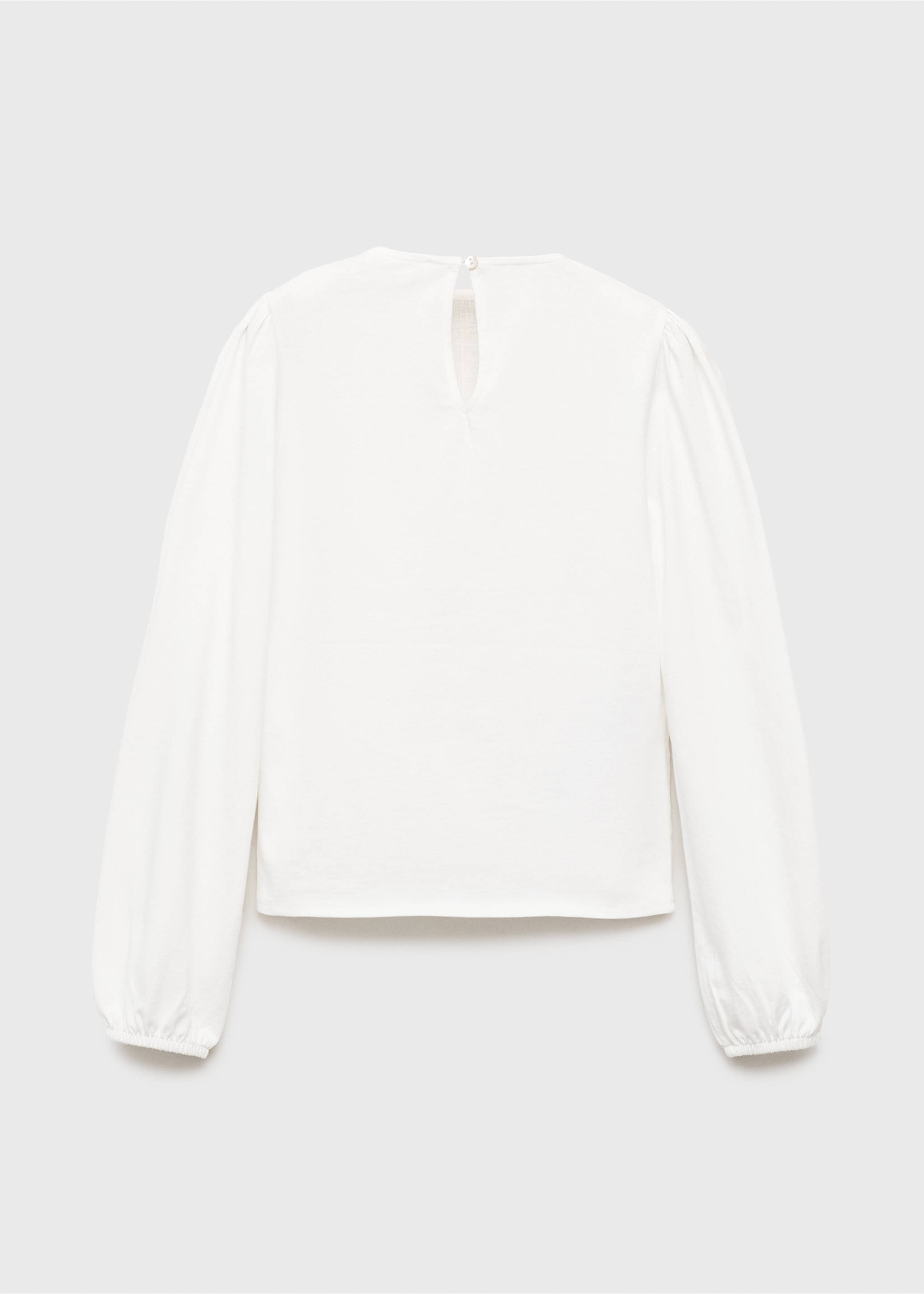 Long-sleeved t-shirt with ruffles - Reverse of the article, Off White. Ref: 17045157-00.