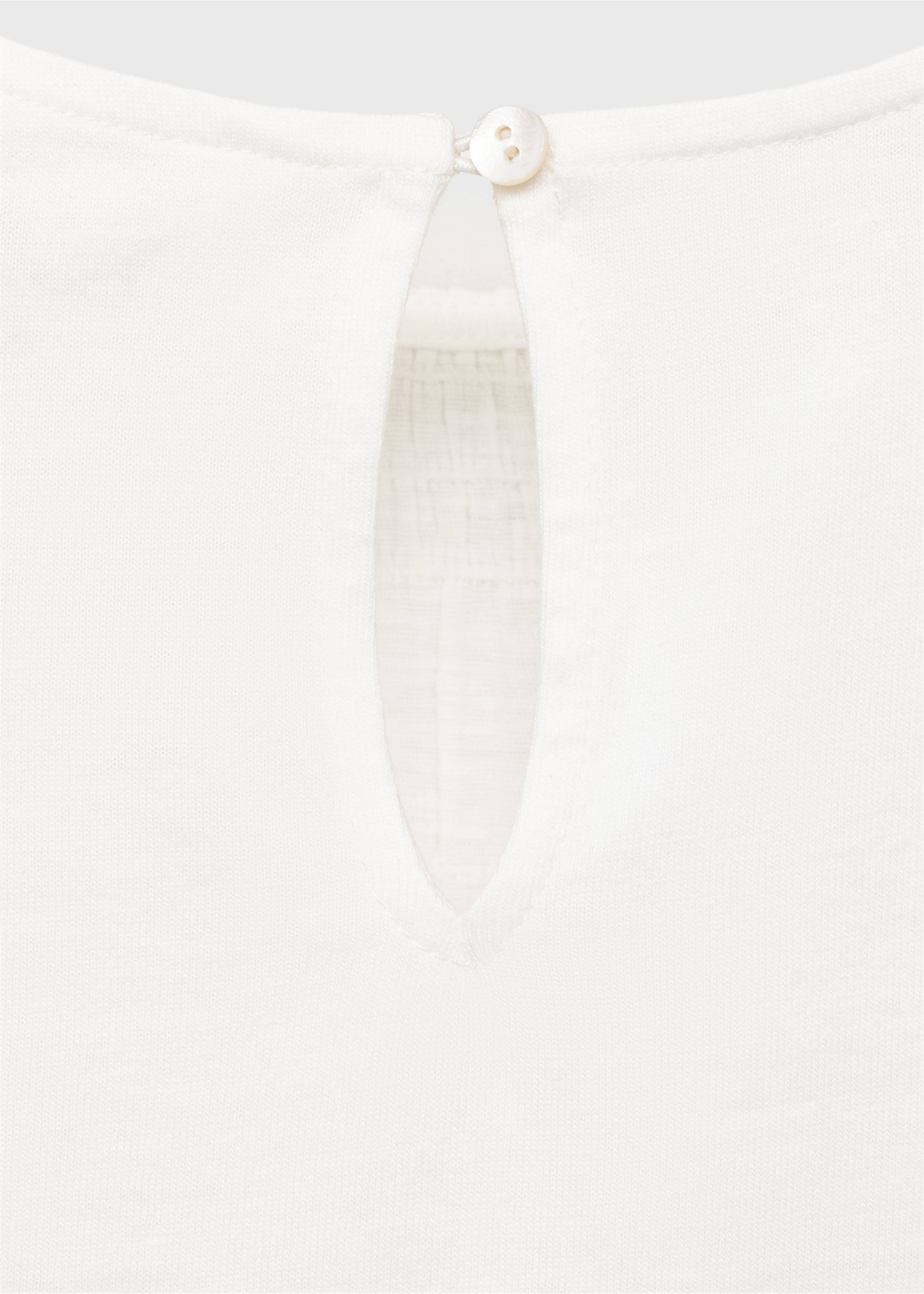 Long-sleeved t-shirt with ruffles - Details of the article 0, Off White. Ref: 17045157-00.