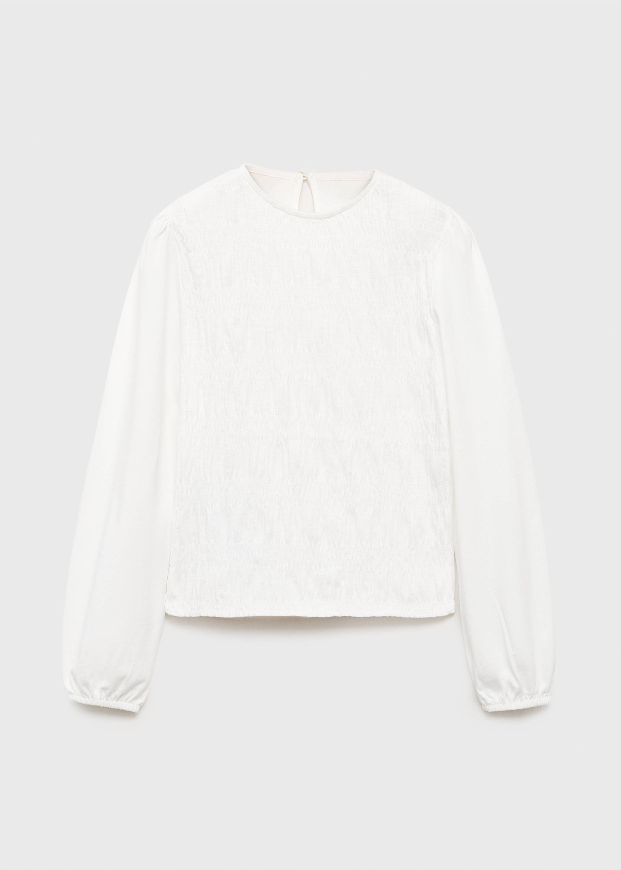 Long-sleeved t-shirt with ruffles - Article without model, Off White. Ref: 17045157-00.