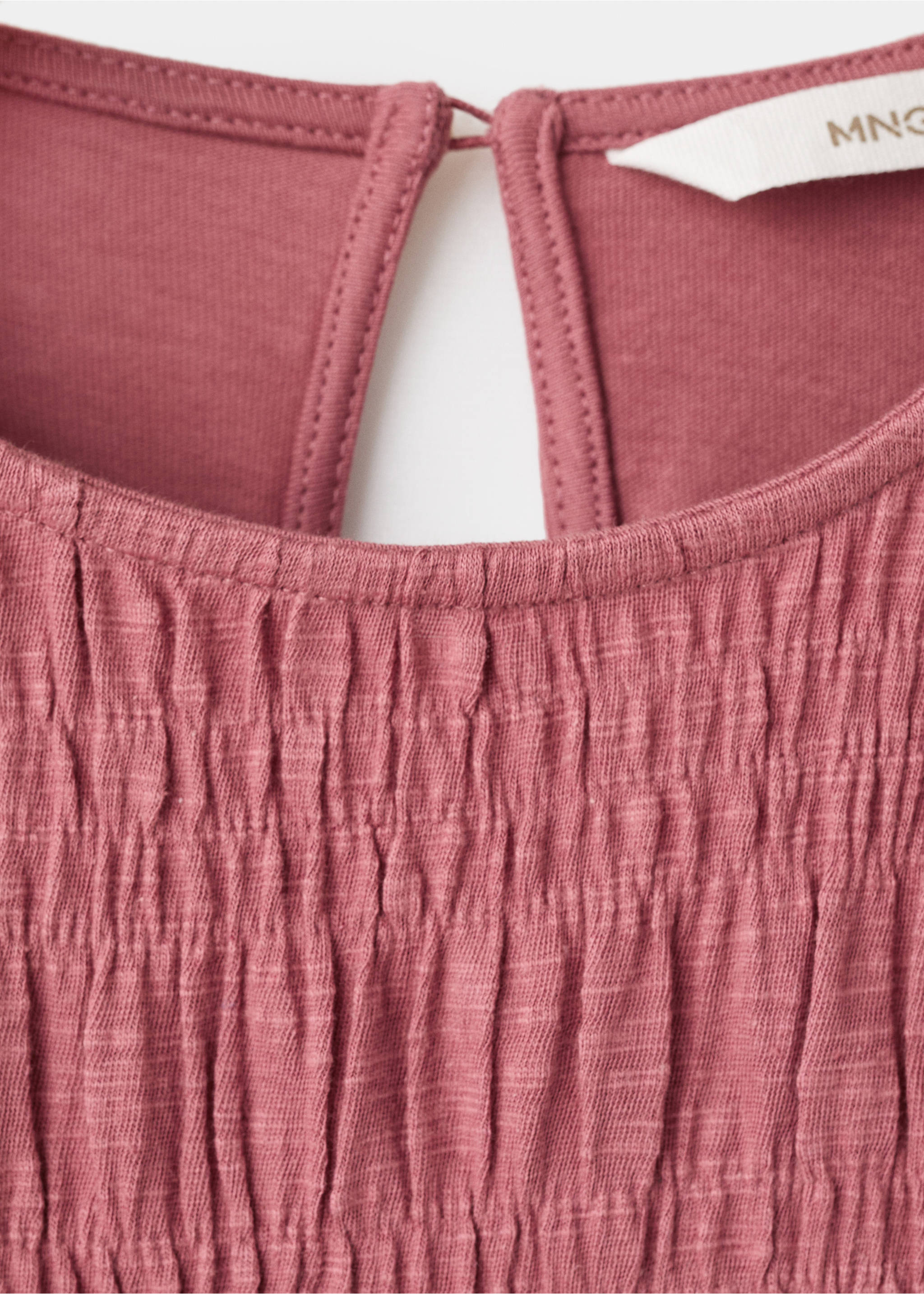 Long-sleeved t-shirt with ruffles - Details of the article 8, Strawberry. Ref: 17045157-00.