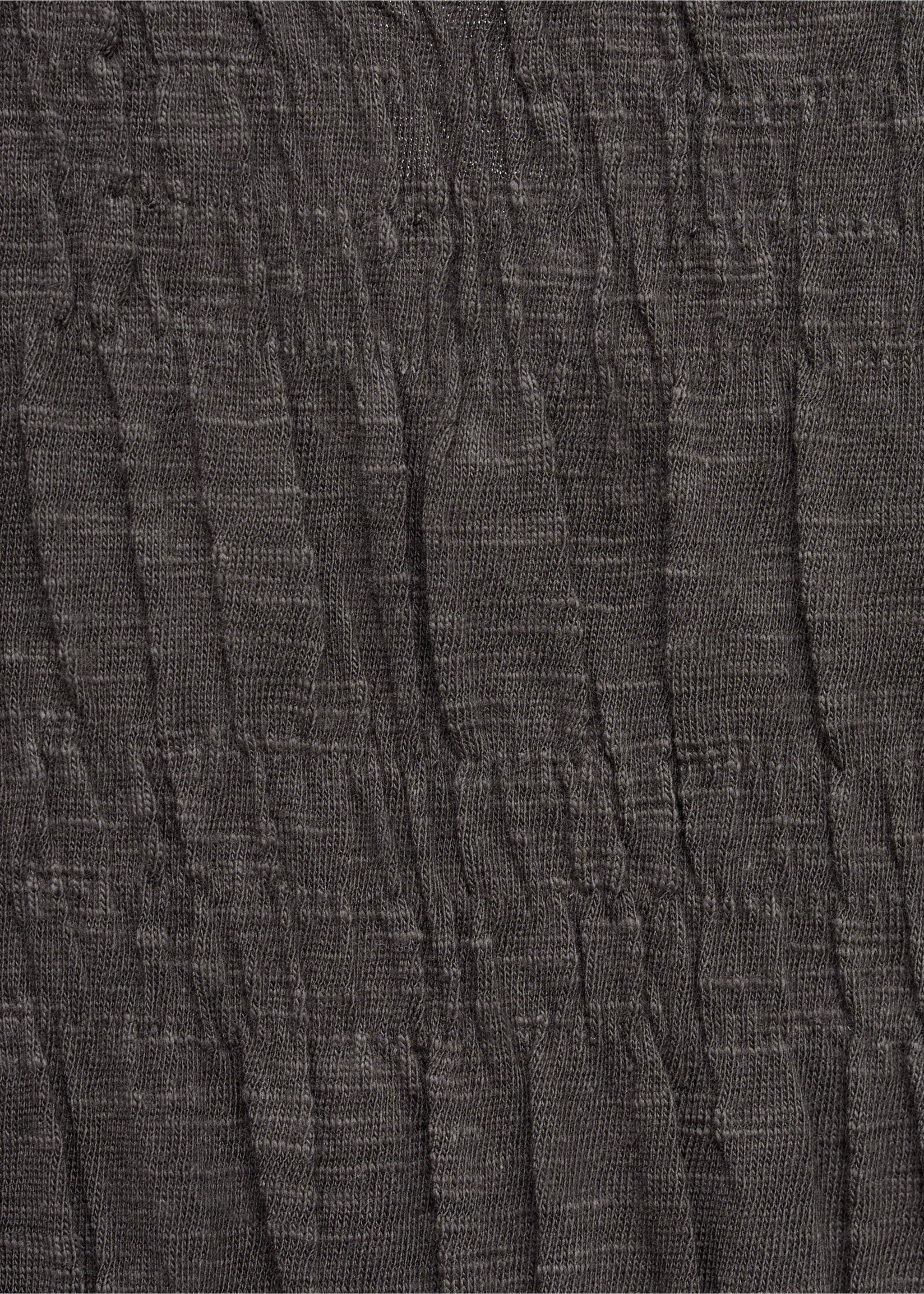 Long-sleeved t-shirt with ruffles - Details of the article 8, Charcoal. Ref: 17045157-00.
