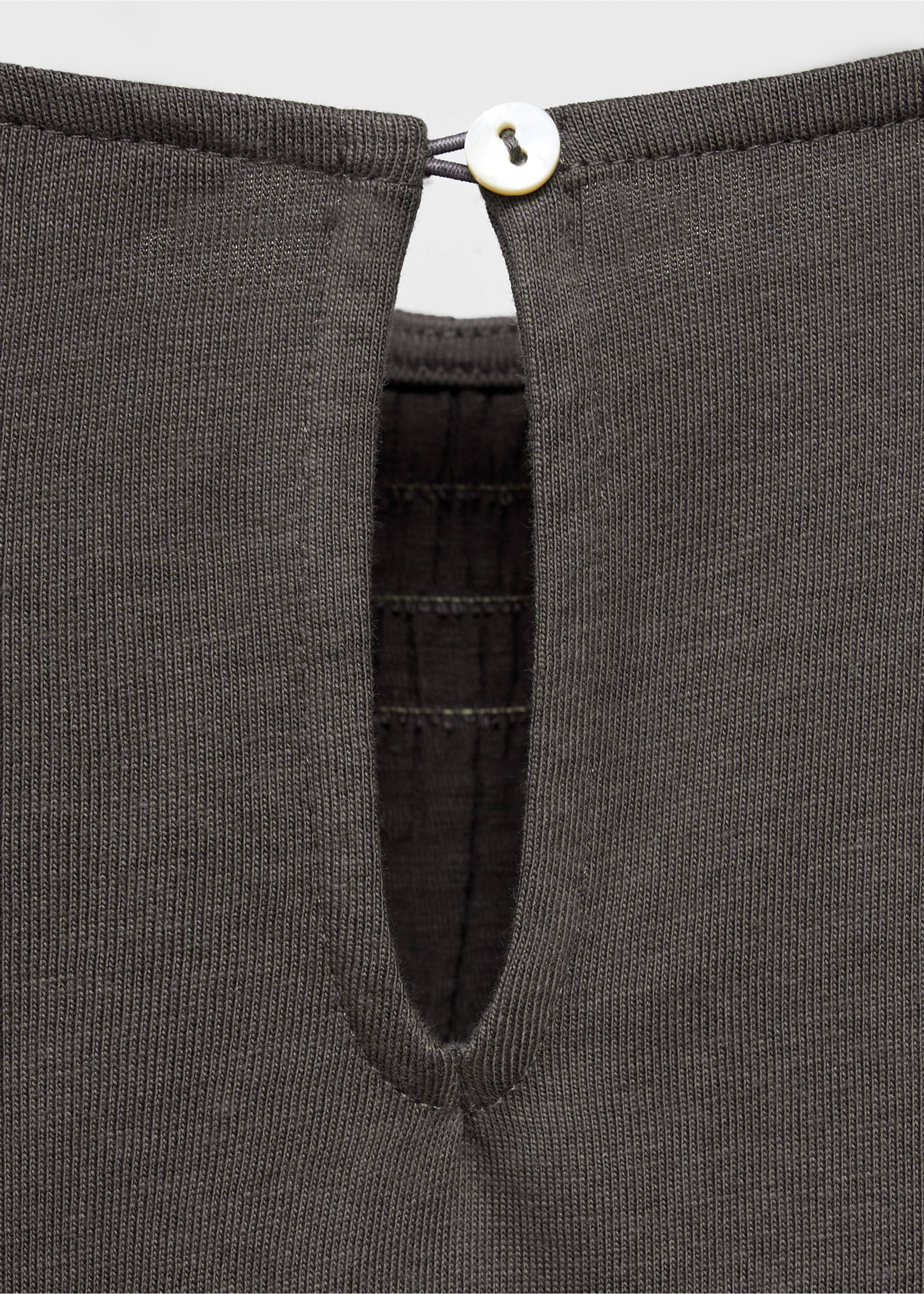 Long-sleeved t-shirt with ruffles - Details of the article 0, Charcoal. Ref: 17045157-00.
