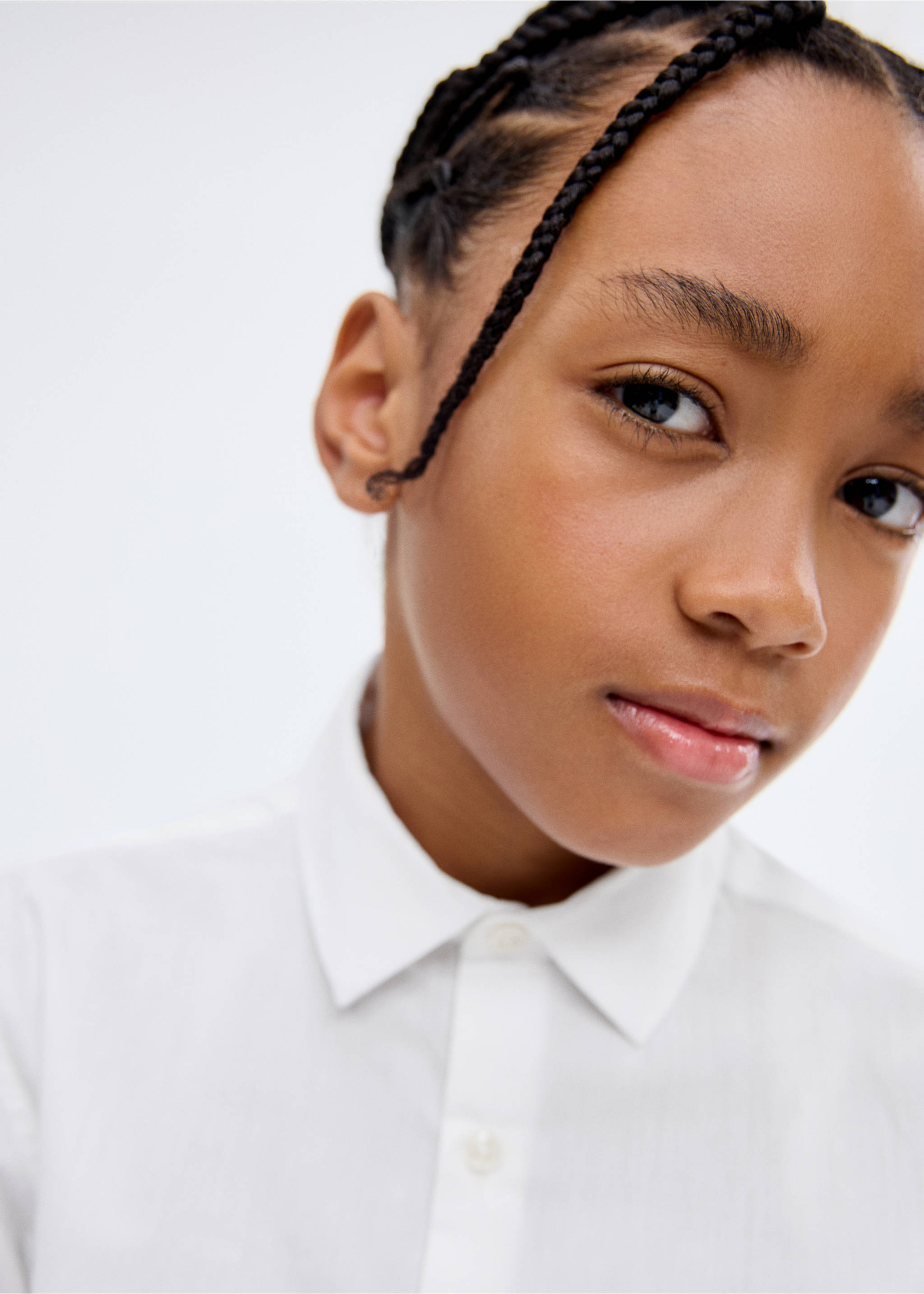 Oxford cotton shirt - Details of the article 1, White. Ref: 17045158-00.