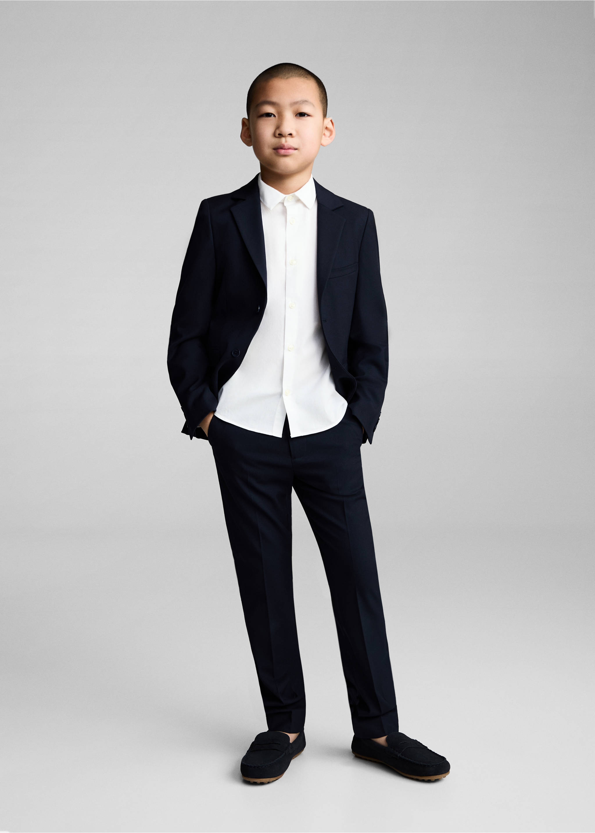 Oxford cotton shirt - Details of the article 2, White. Ref: 17045158-00.