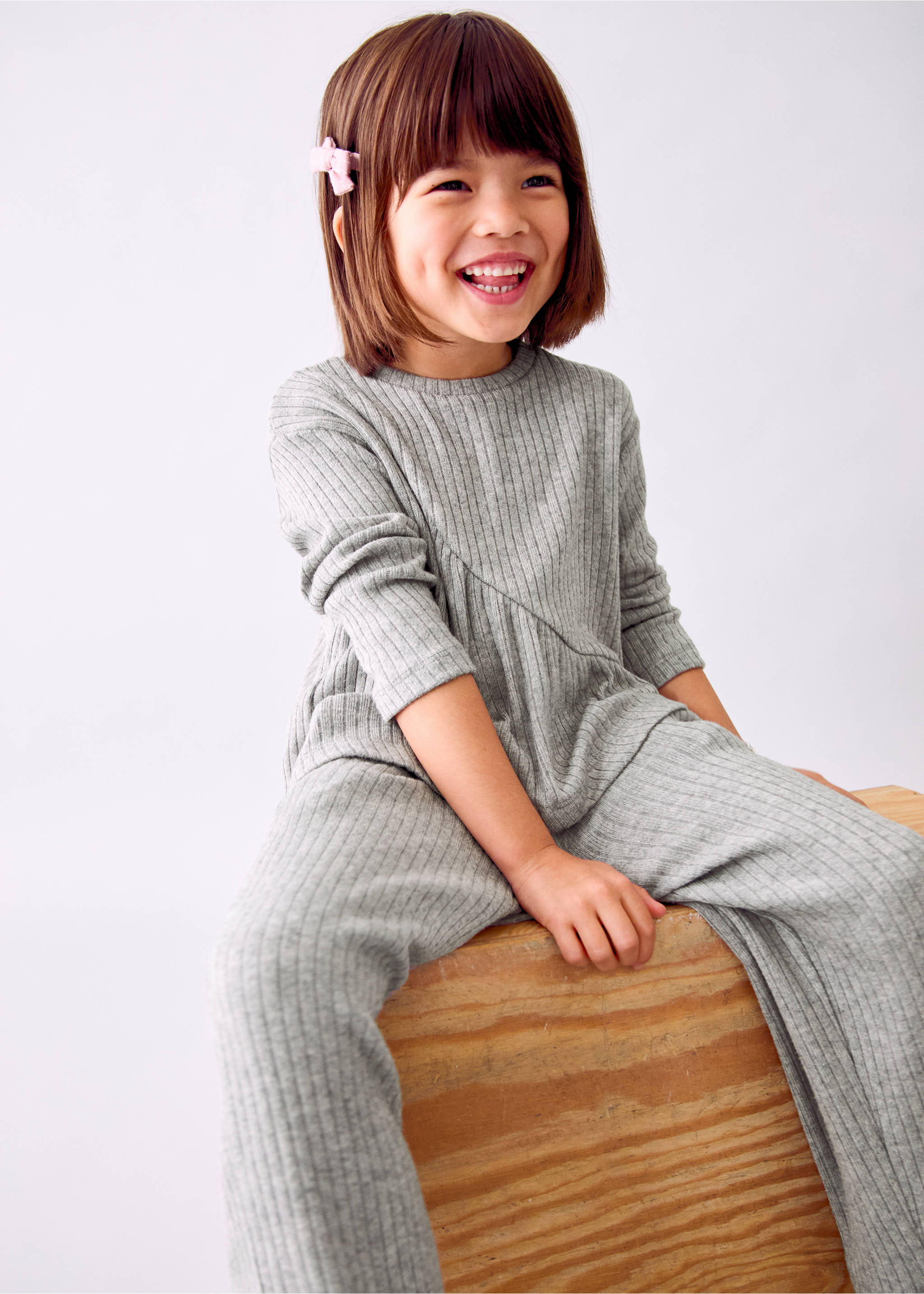 Ribbed trousers - General plane, Medium Heather Grey. Ref: 17045159-00.