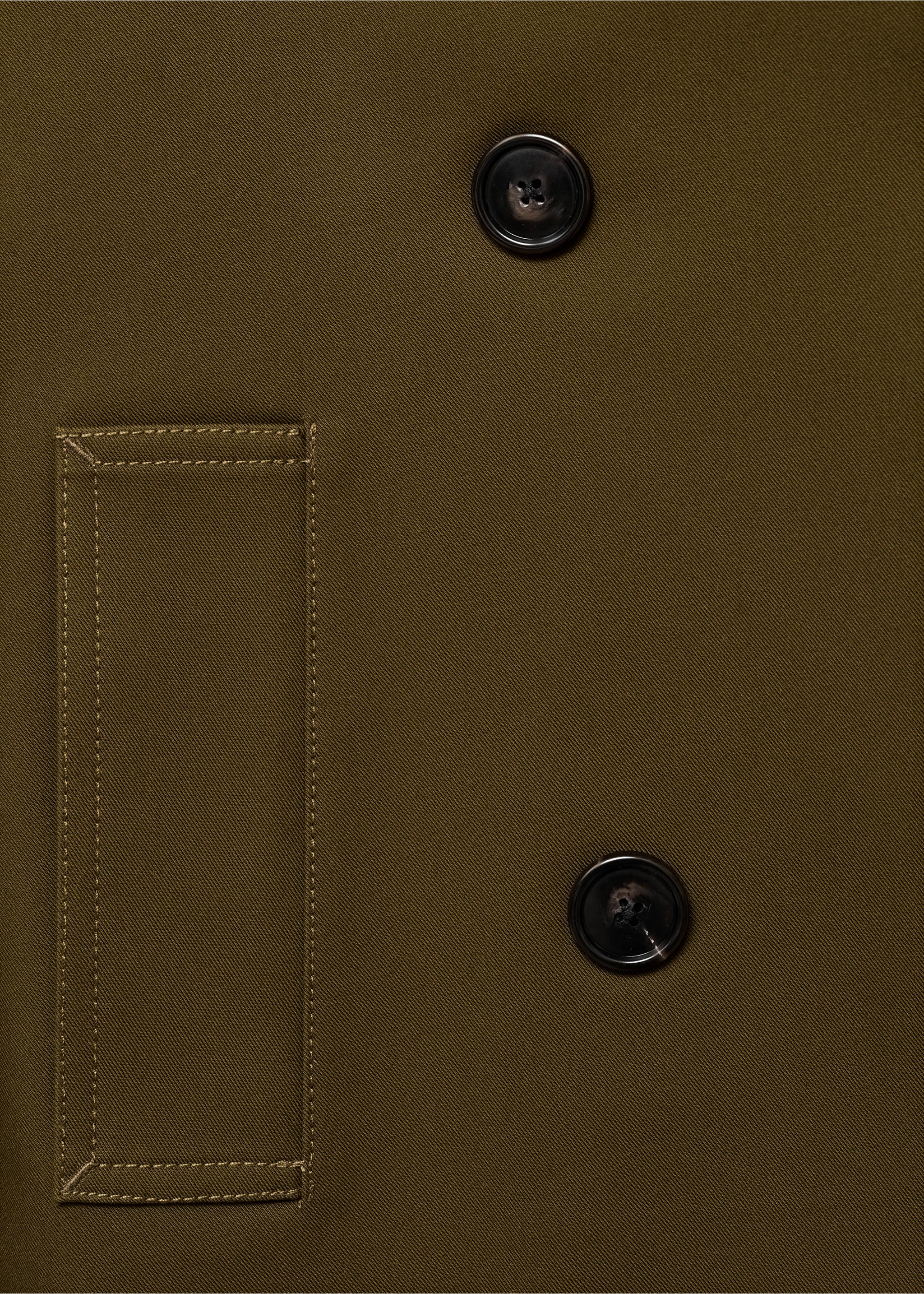 Oversized short double-breasted trench coat - Details of the article 8, Khaki. Ref: 17045161-00.