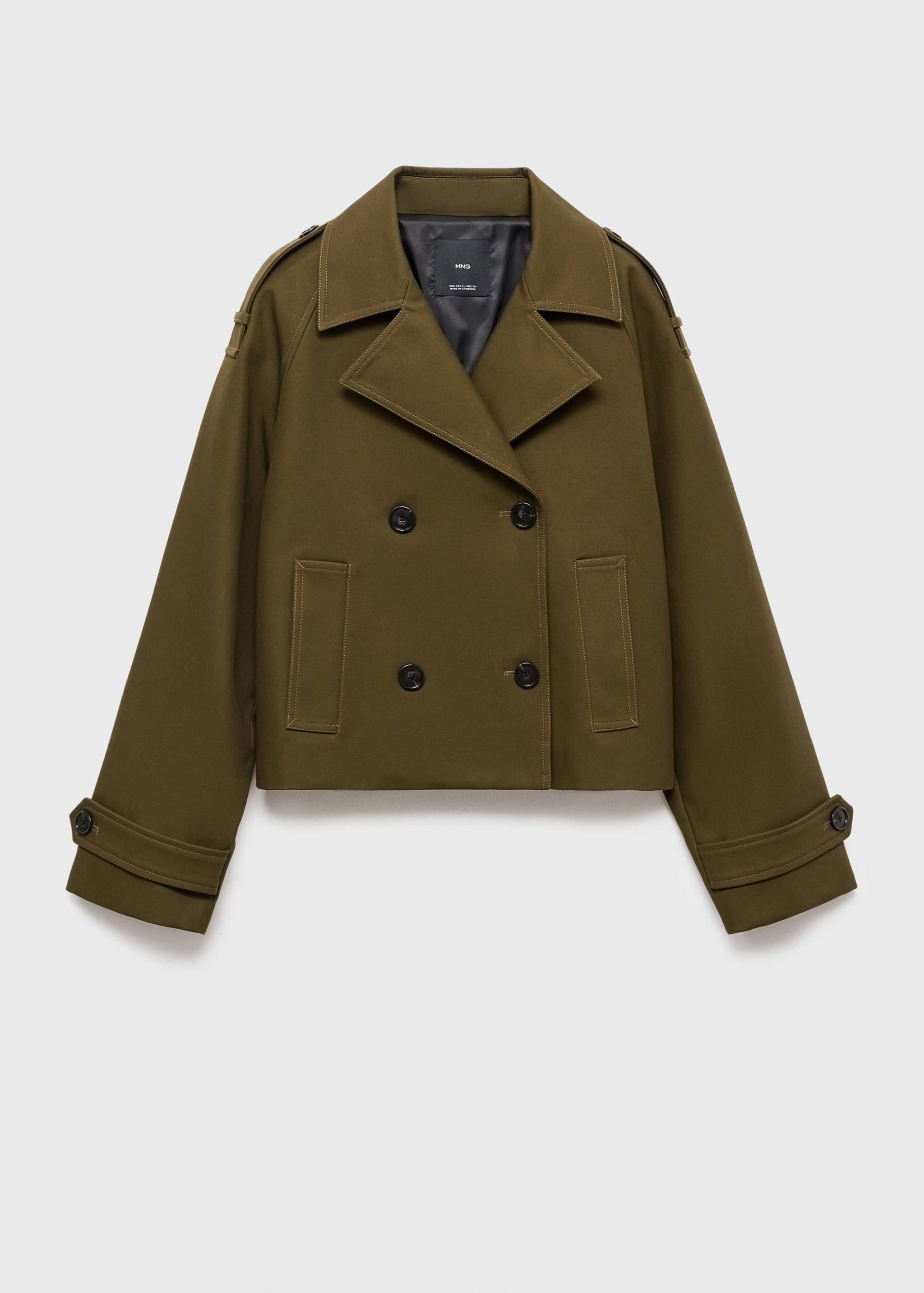 Oversized short double-breasted trench coat - Article without model