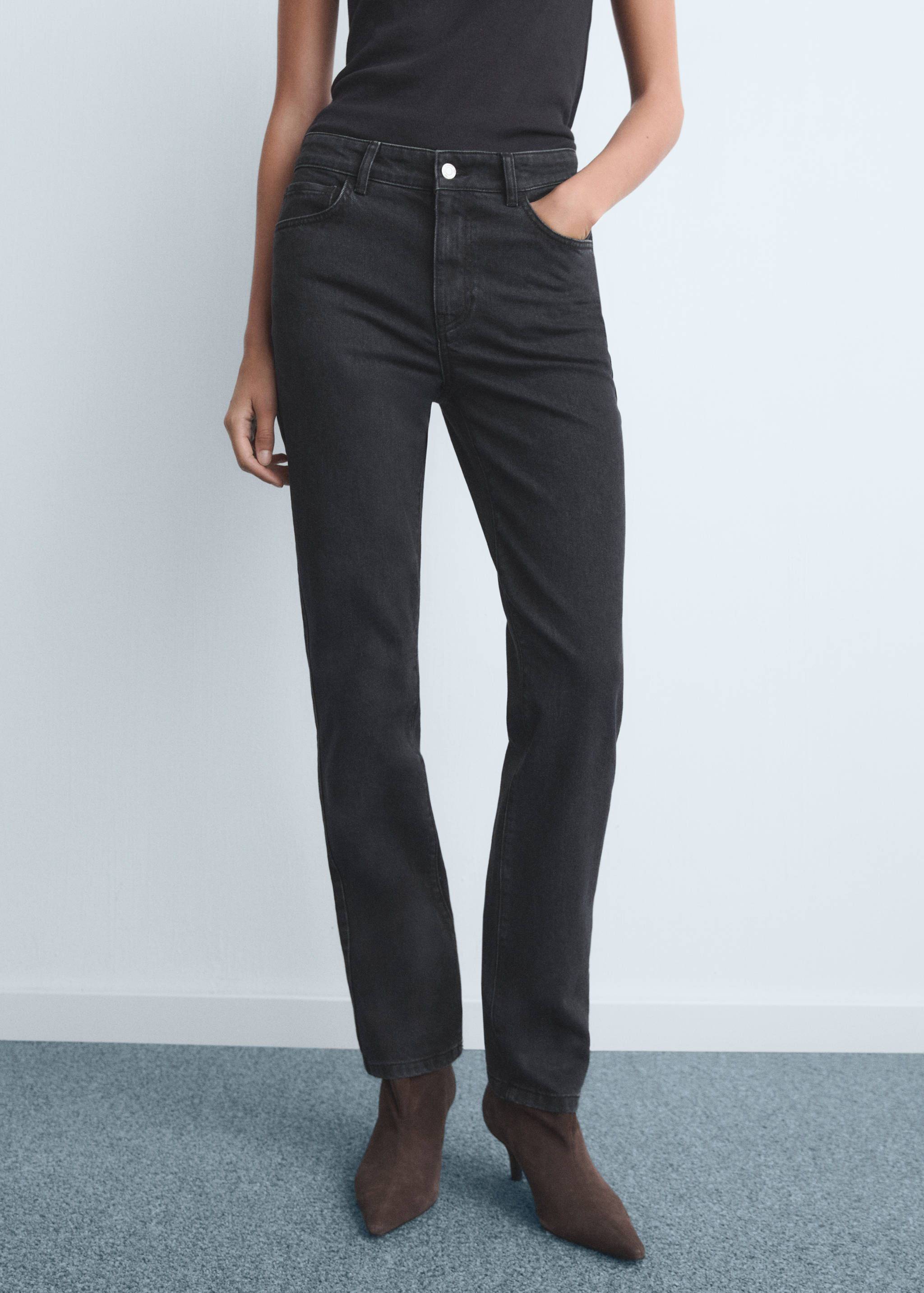 Slim-fit high-waist jeans - Medium plane