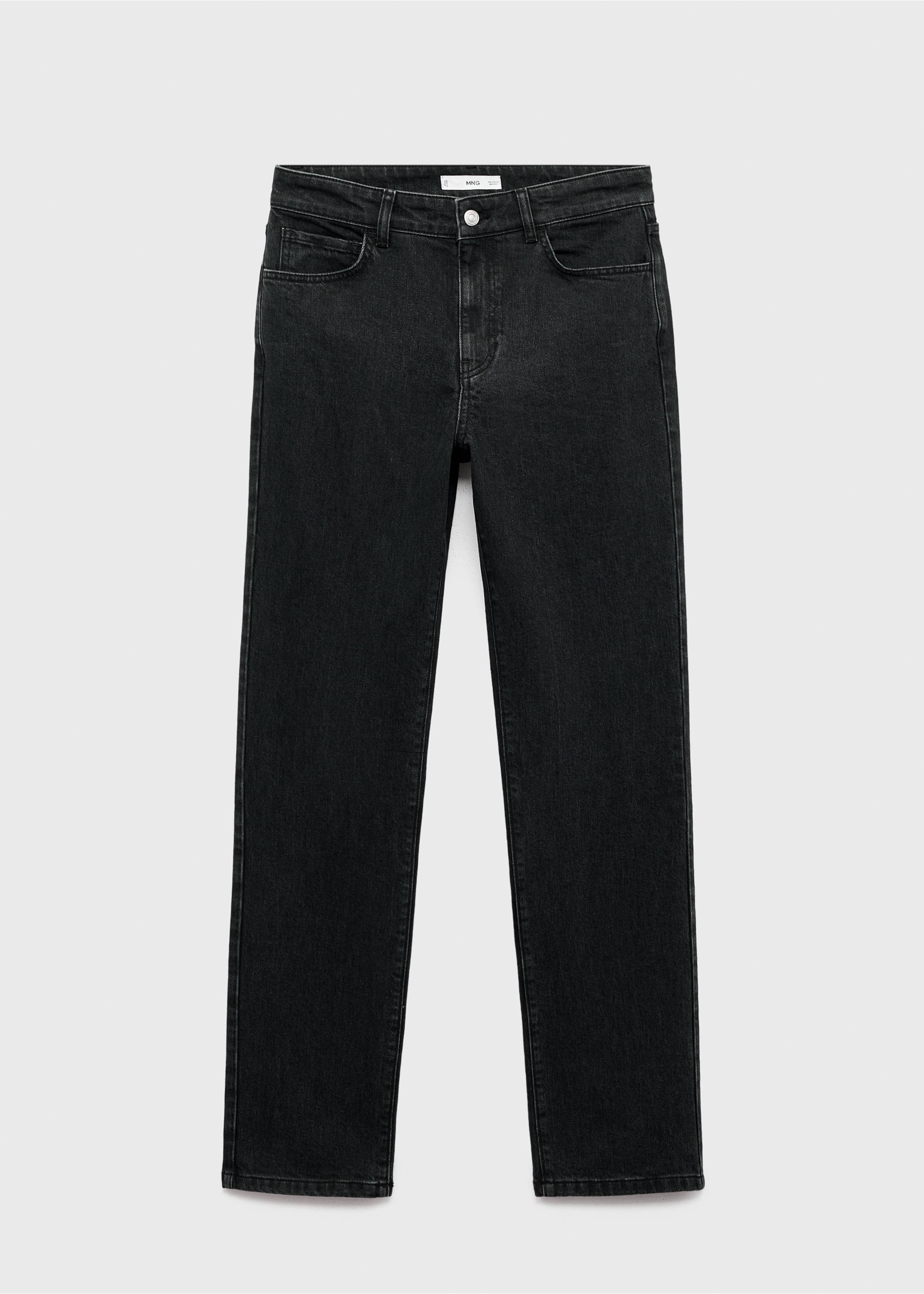Slim-fit traperice visokog struka - Artikl bez modela, Crni denim. Ref: 17045171-00.