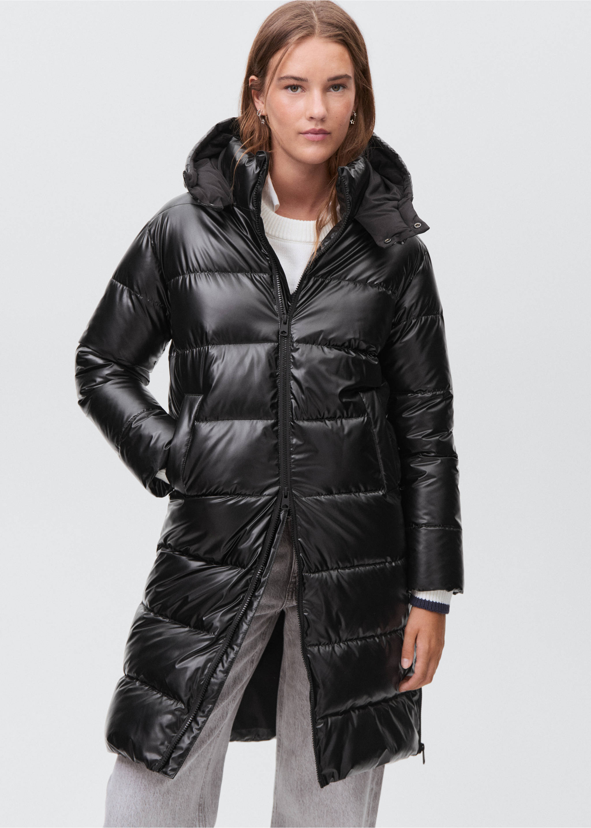 Quilted skin style jacket - Medium plane, Black. Ref: 17045785-00.