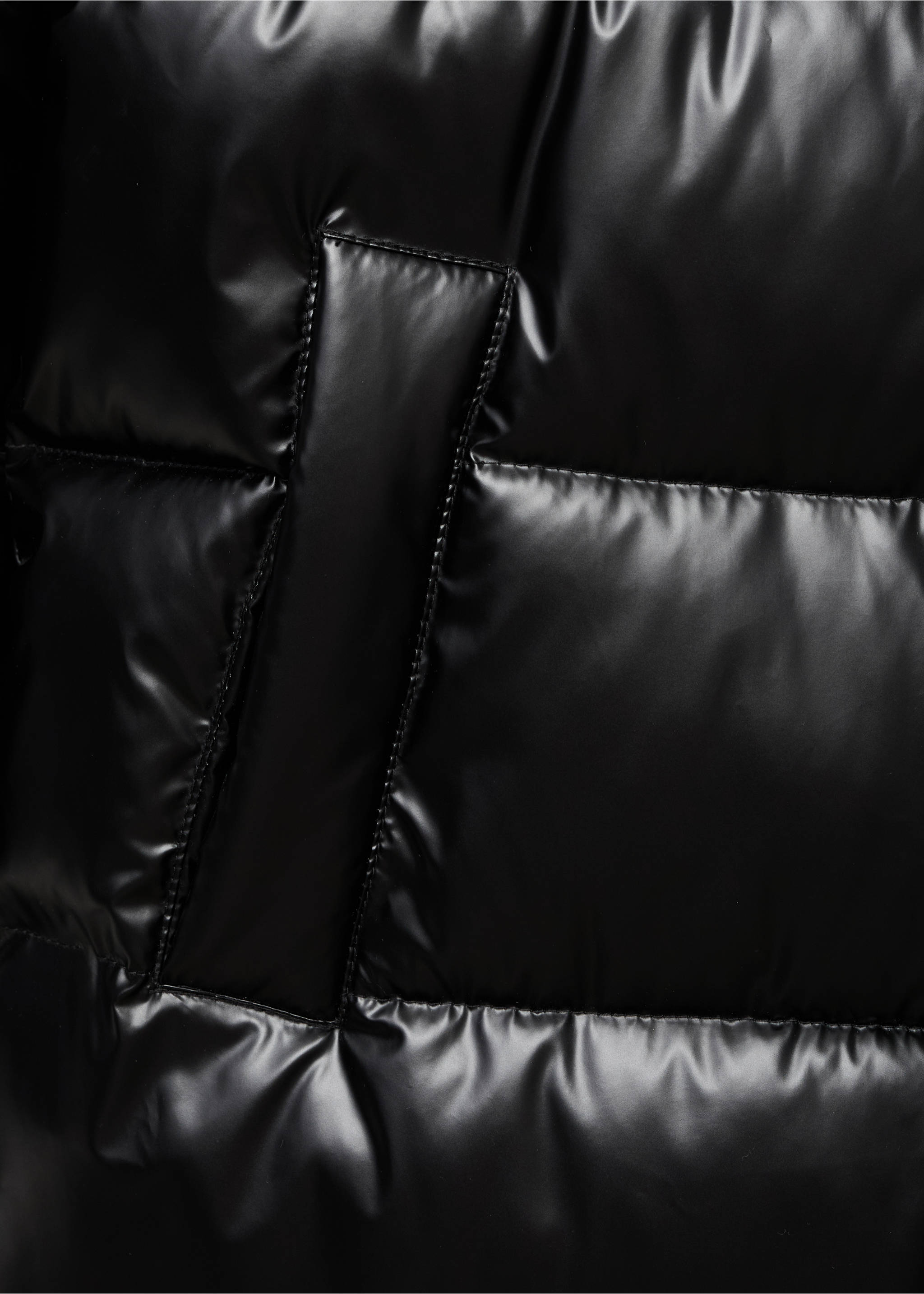 Quilted skin style jacket - Details of the article 0, Black. Ref: 17045785-00.