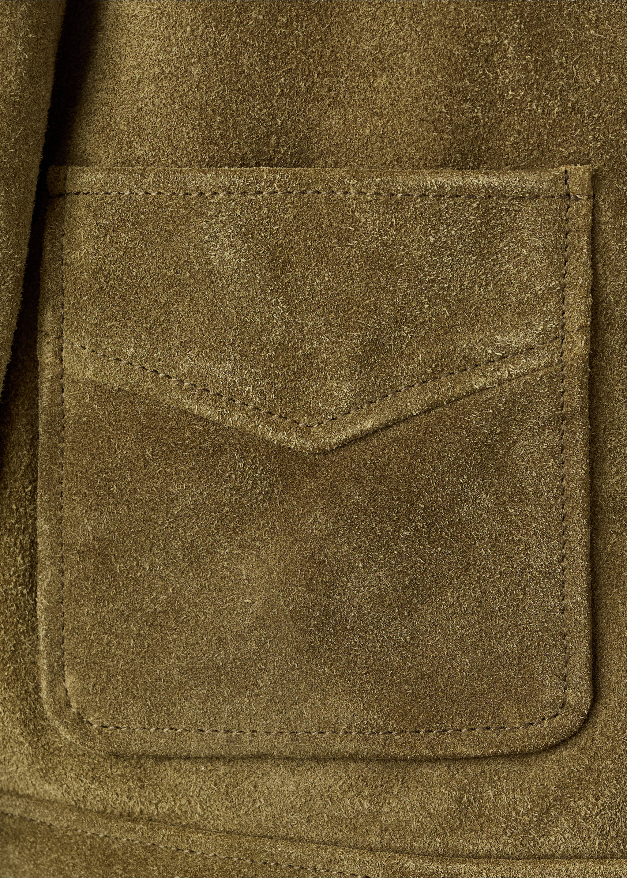 Veste en cuir fermeture par boutons - Détail de l'article 0, Kaki. Ref: 17045788-00.