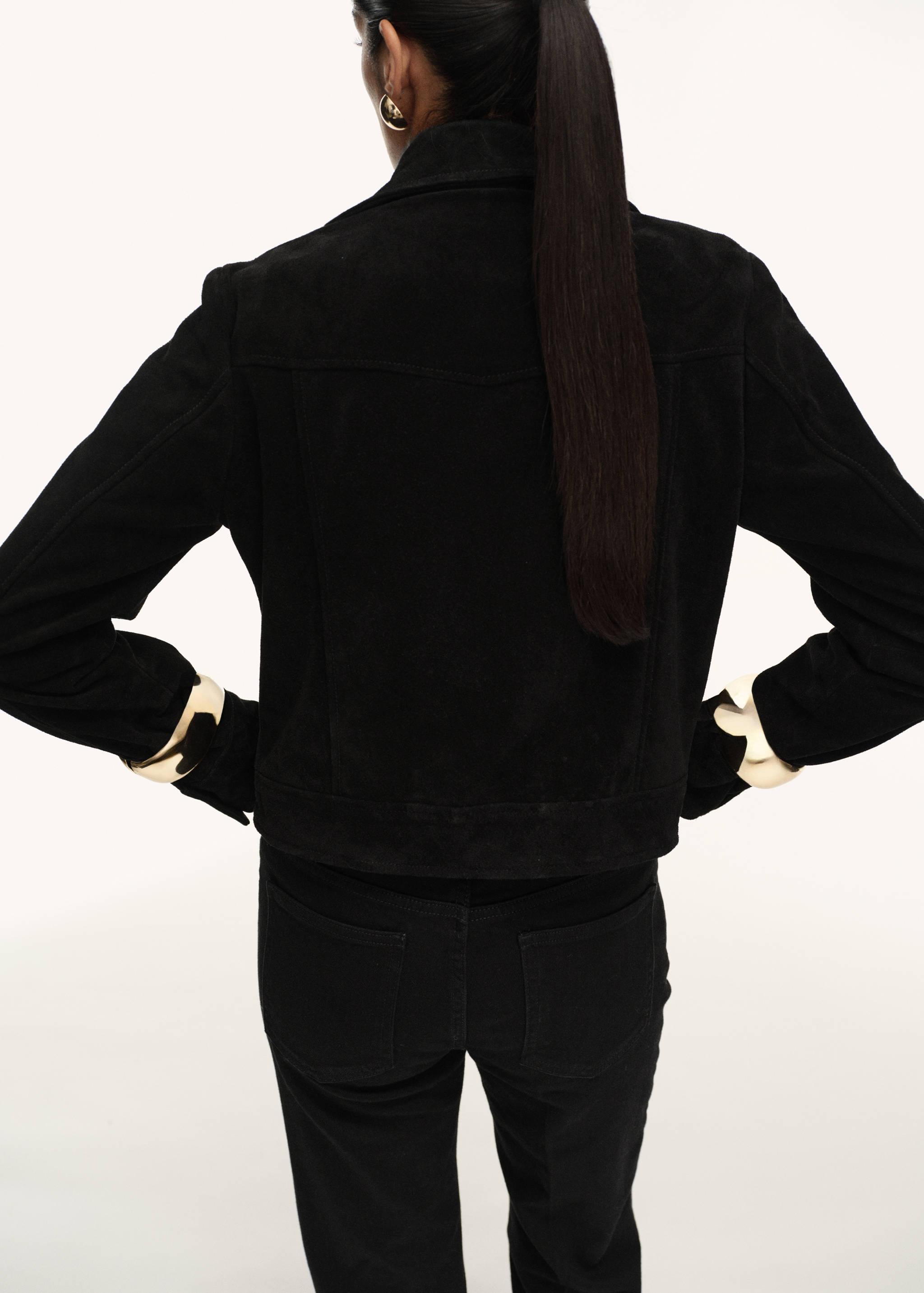 Veste en cuir fermeture par boutons - Verso de l’article