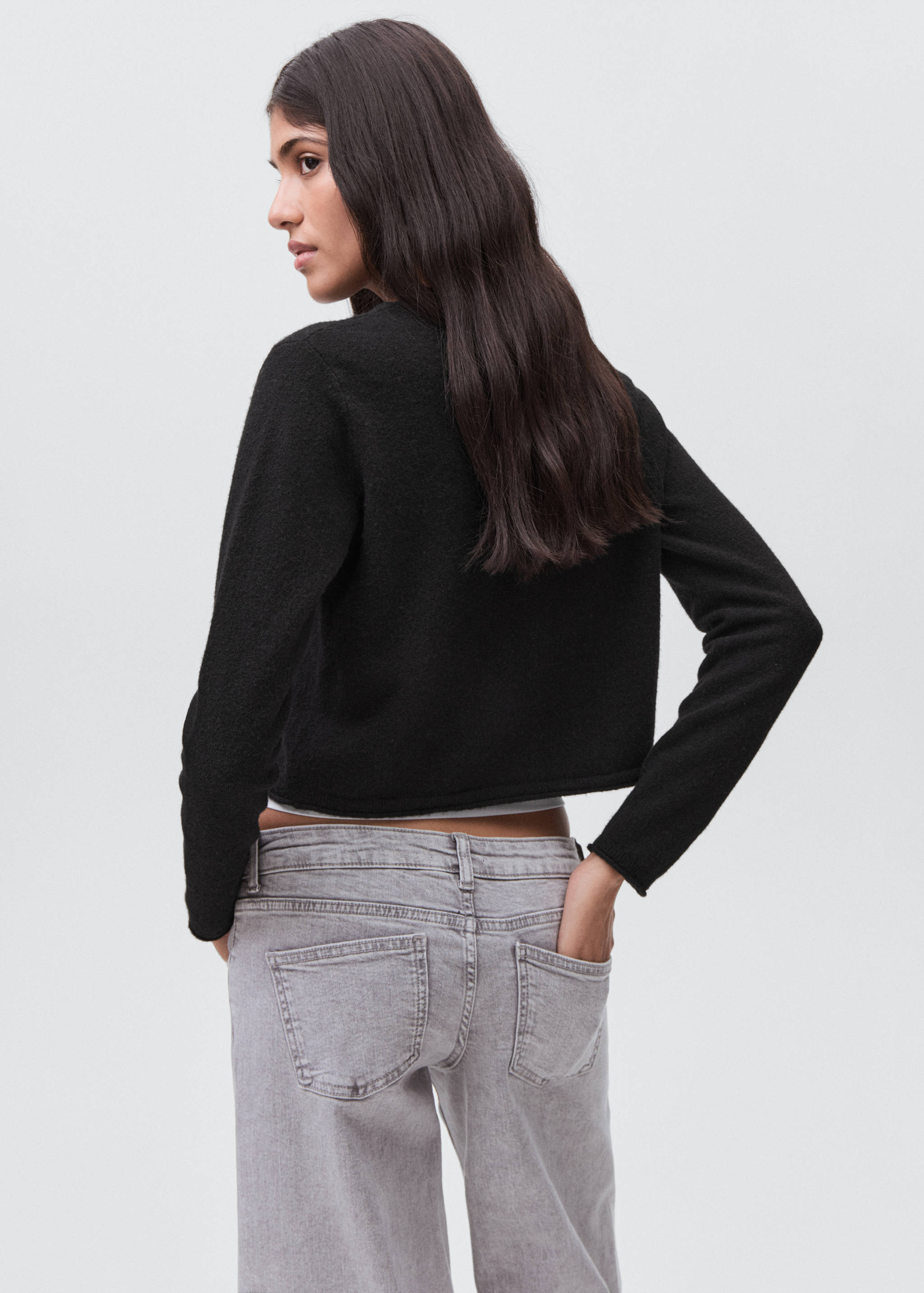 Knitted button cardigan - Reverse of the article