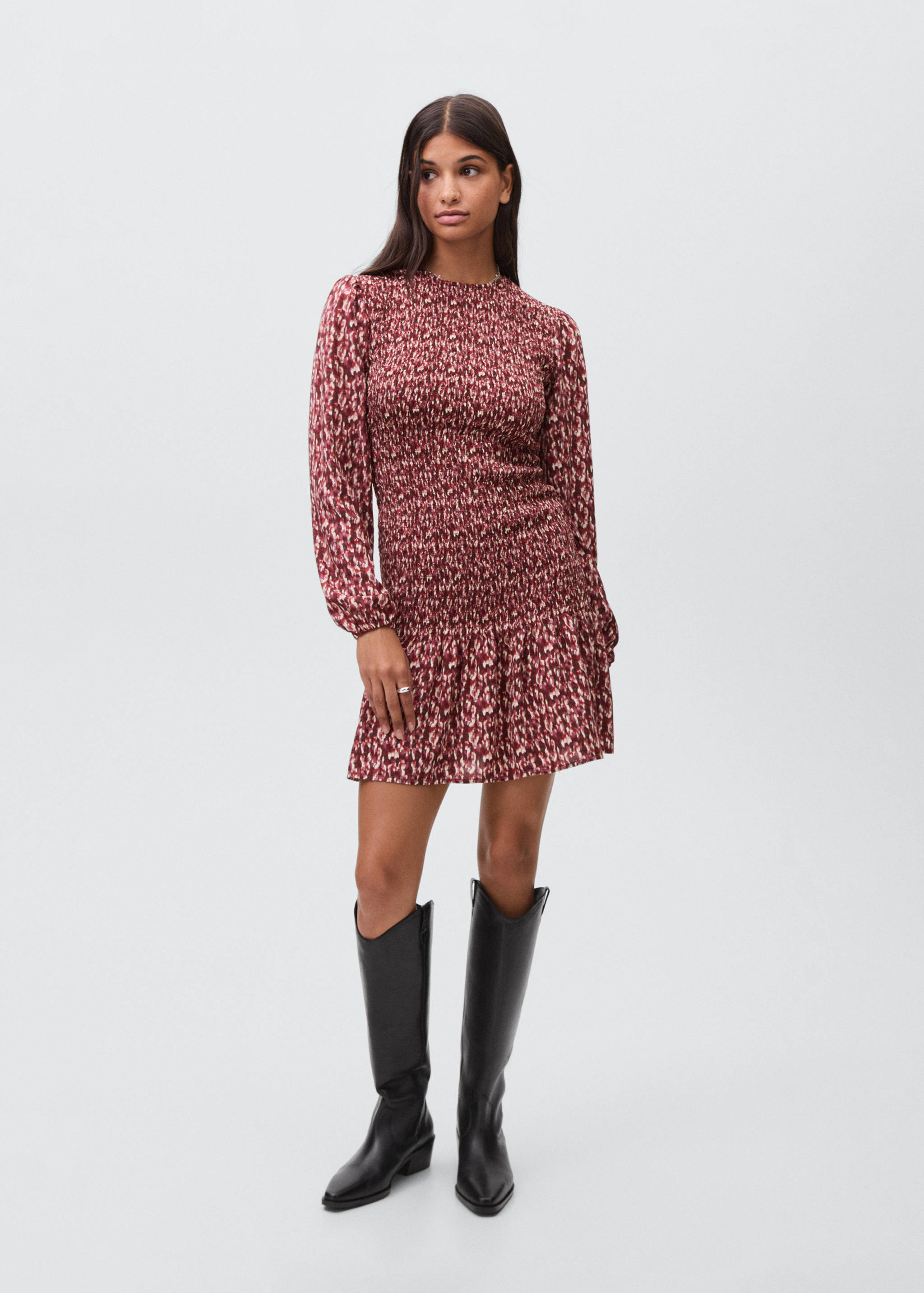 Printed ruffle dress - General plane