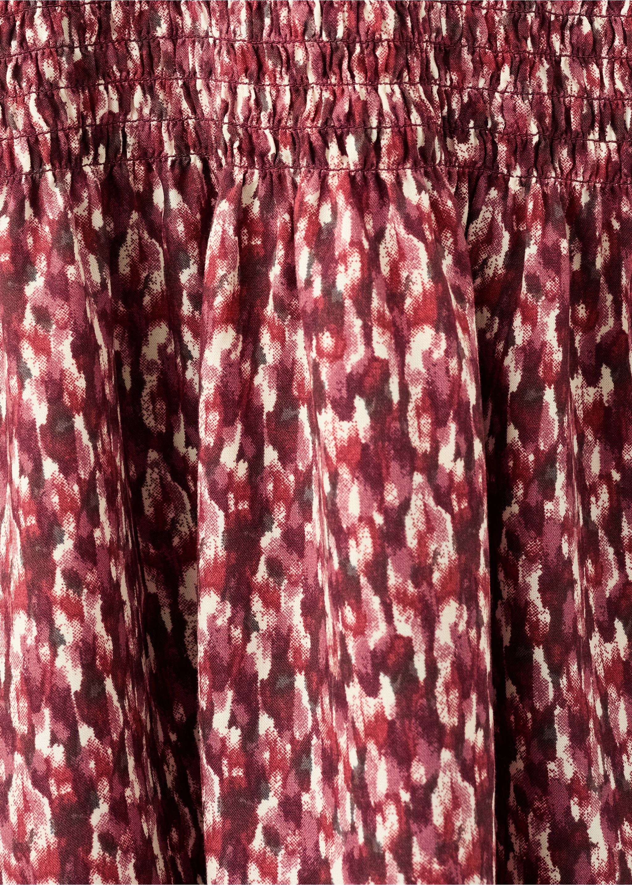 Printed ruffle dress - Details of the article 8, Maroon. Ref: 17045792-00.