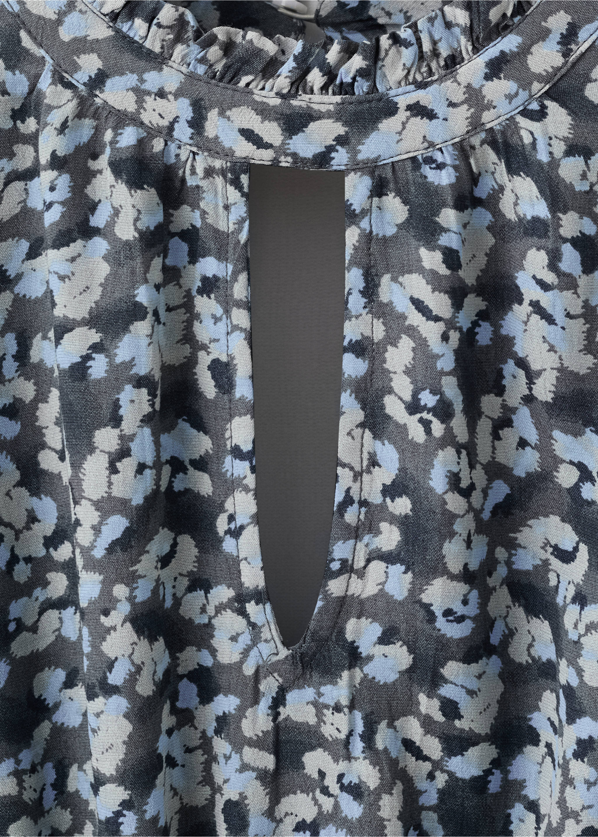 Flowy printed dress - Details of the article 8, Charcoal. Ref: 17045794-00.