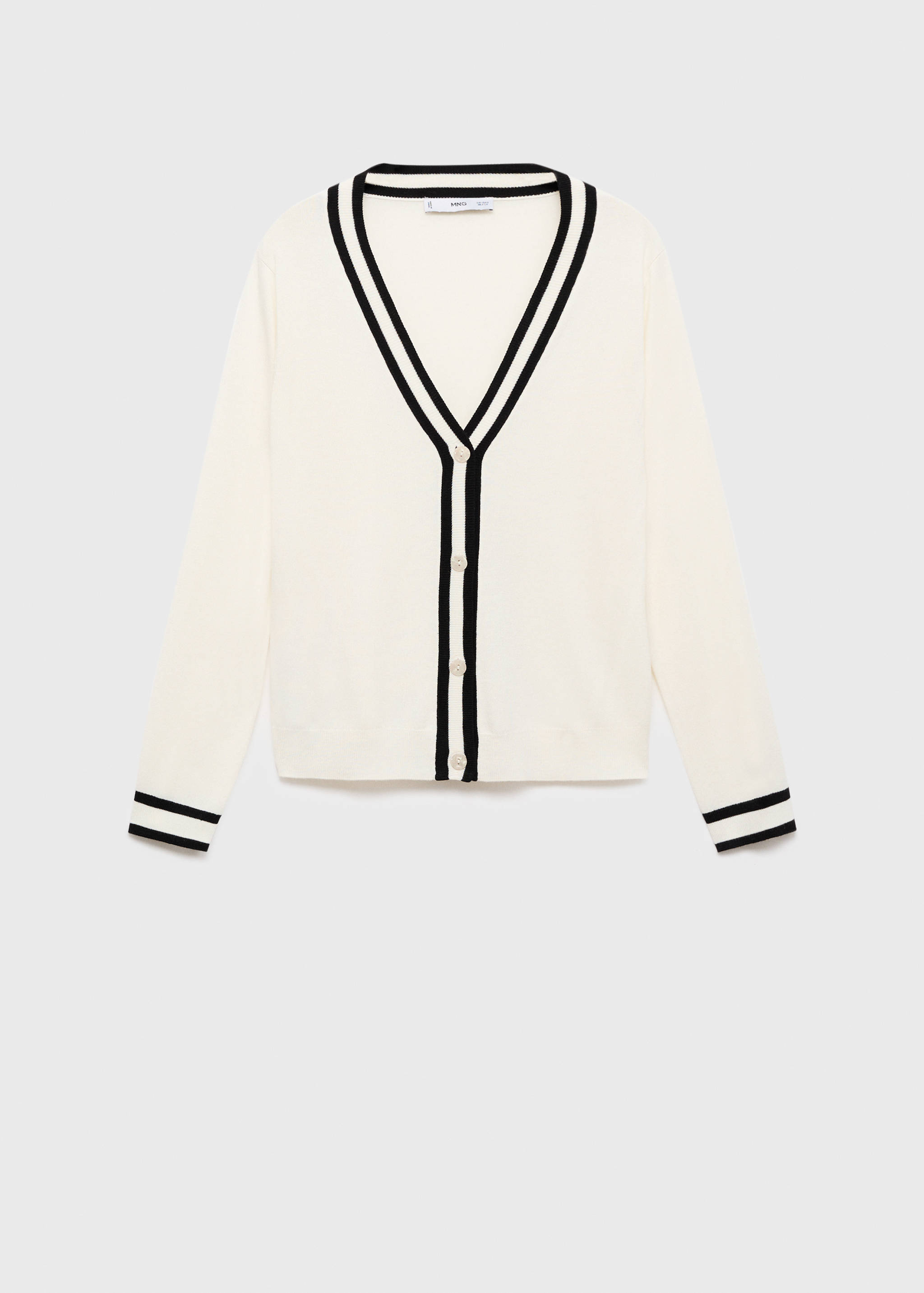 Cardigan with contrasting stripes - Article without model