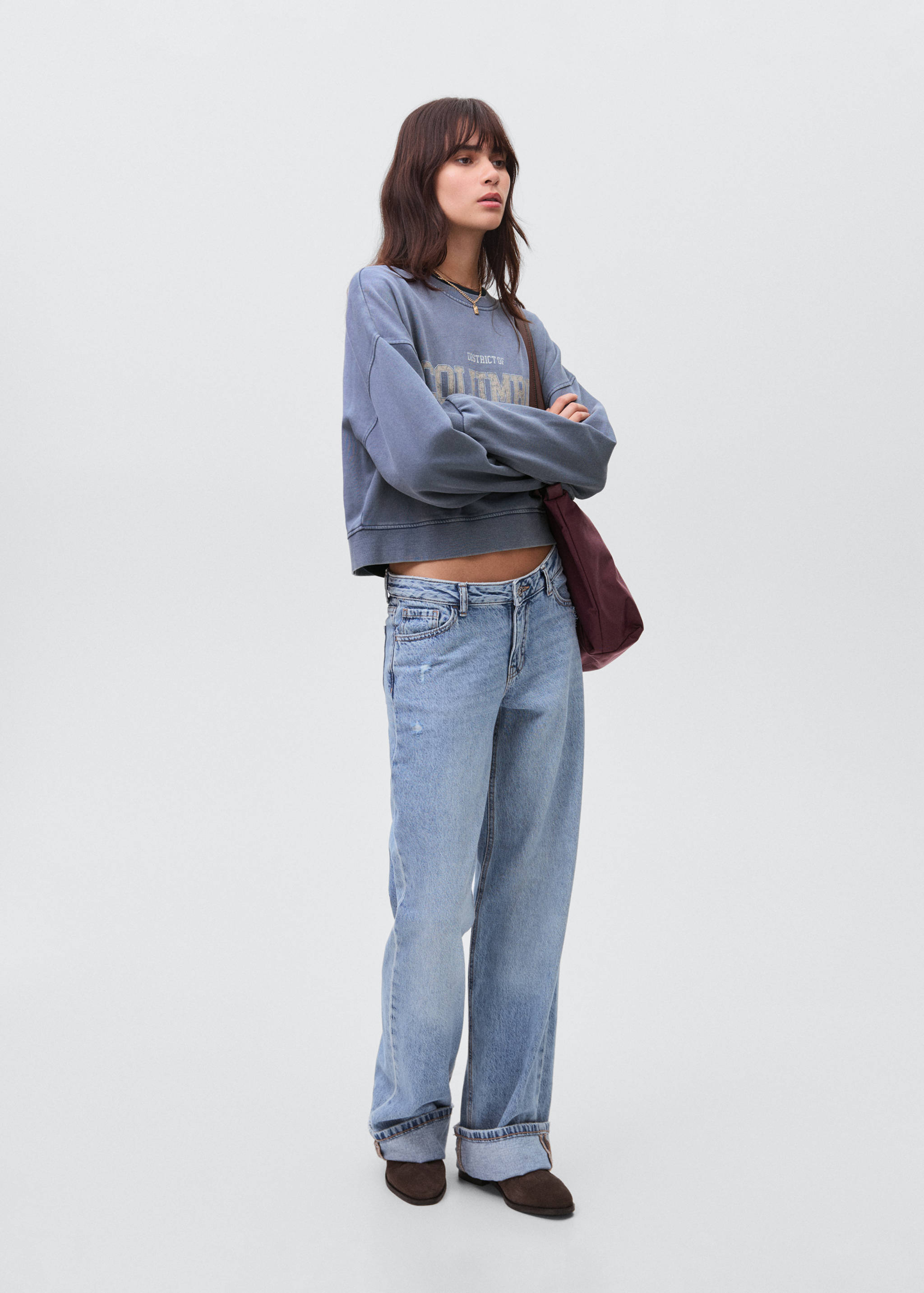 Gemustertes Baumwoll-Sweatshirt - Allgemeine Ansicht