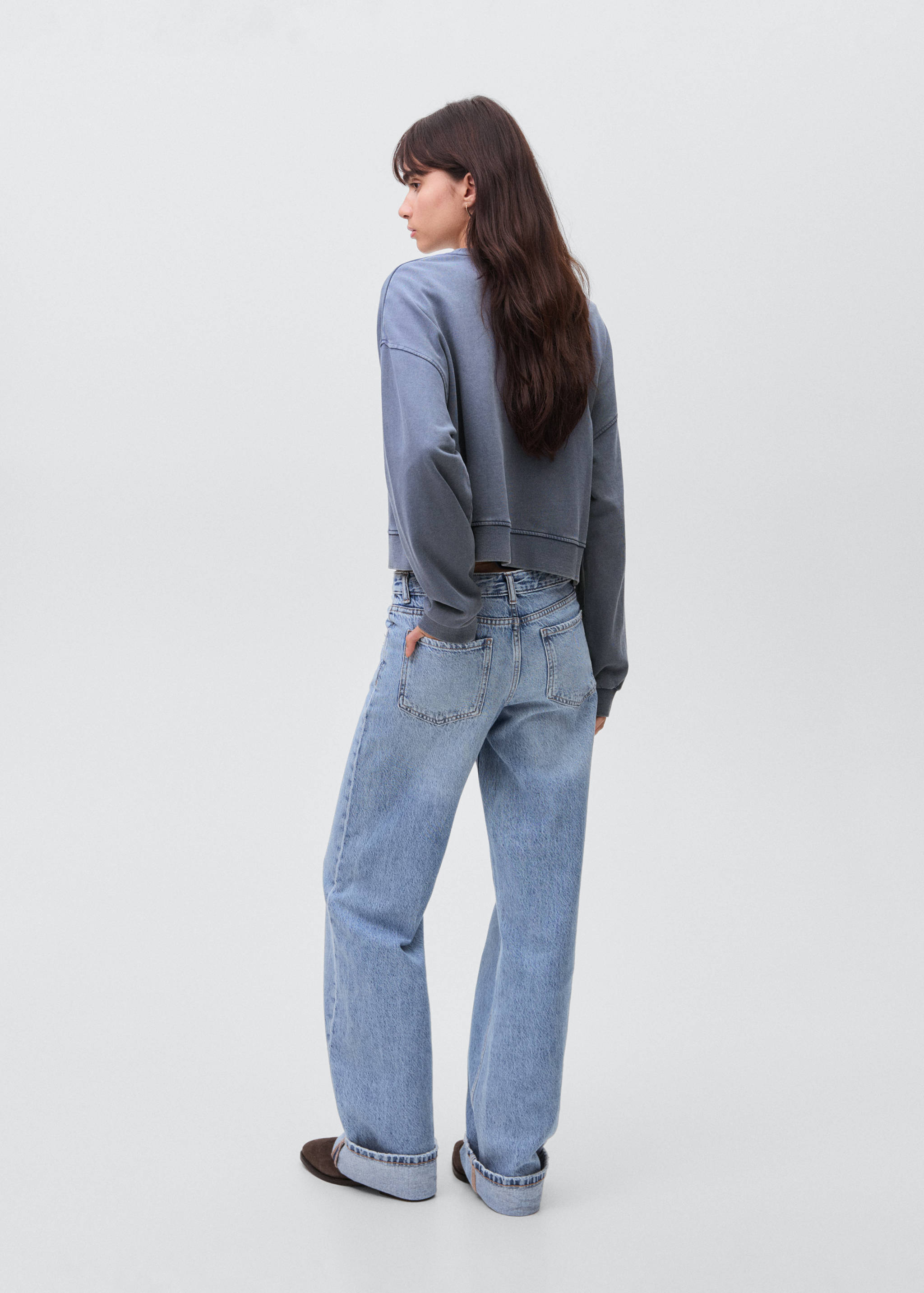 Gemustertes Baumwoll-Sweatshirt - Rückseite des Artikels