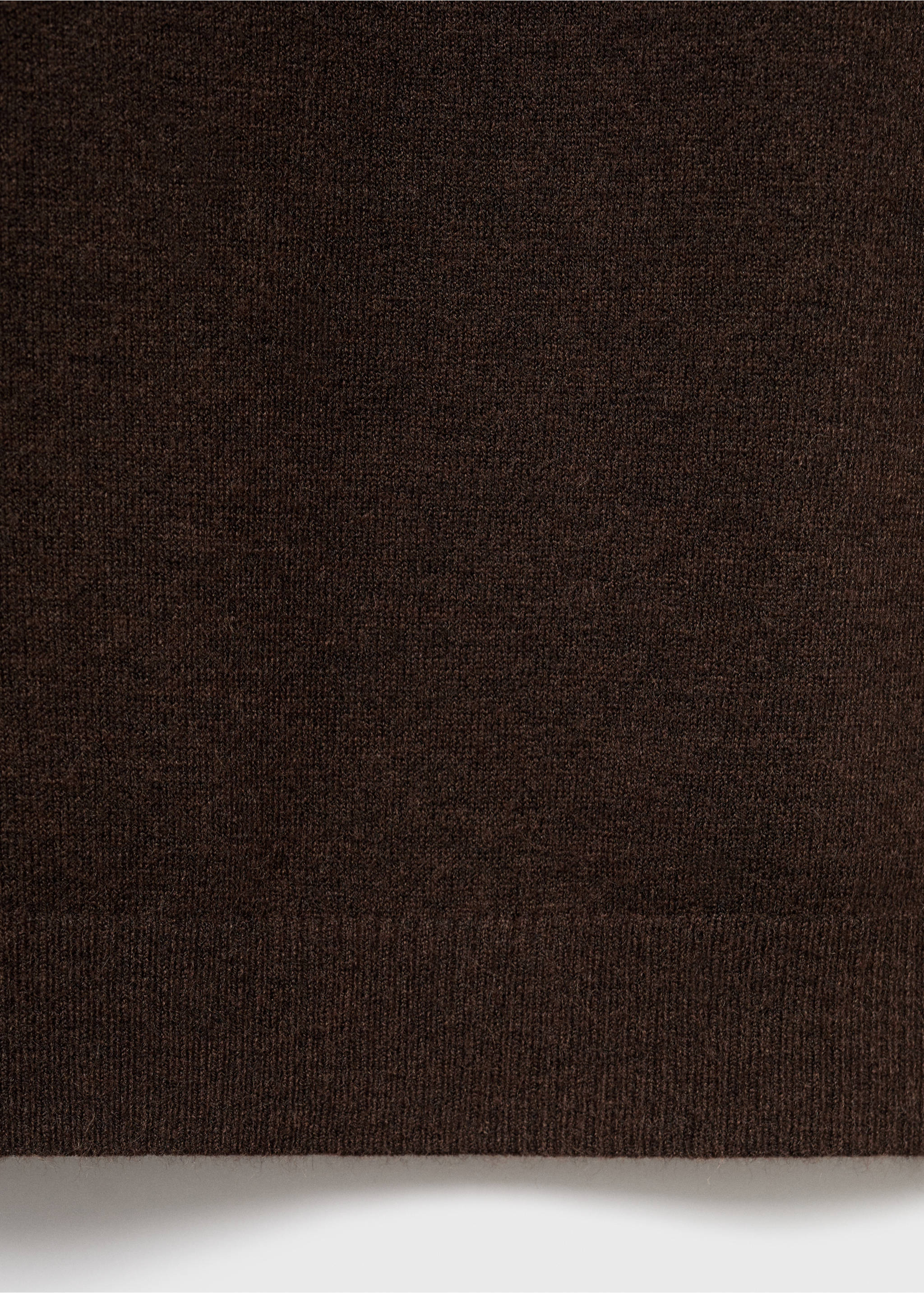 Gebreide jurk met omgeslagen col - Detail van het artikel 0, Chocoladebruin. Ref: 17045804-00.