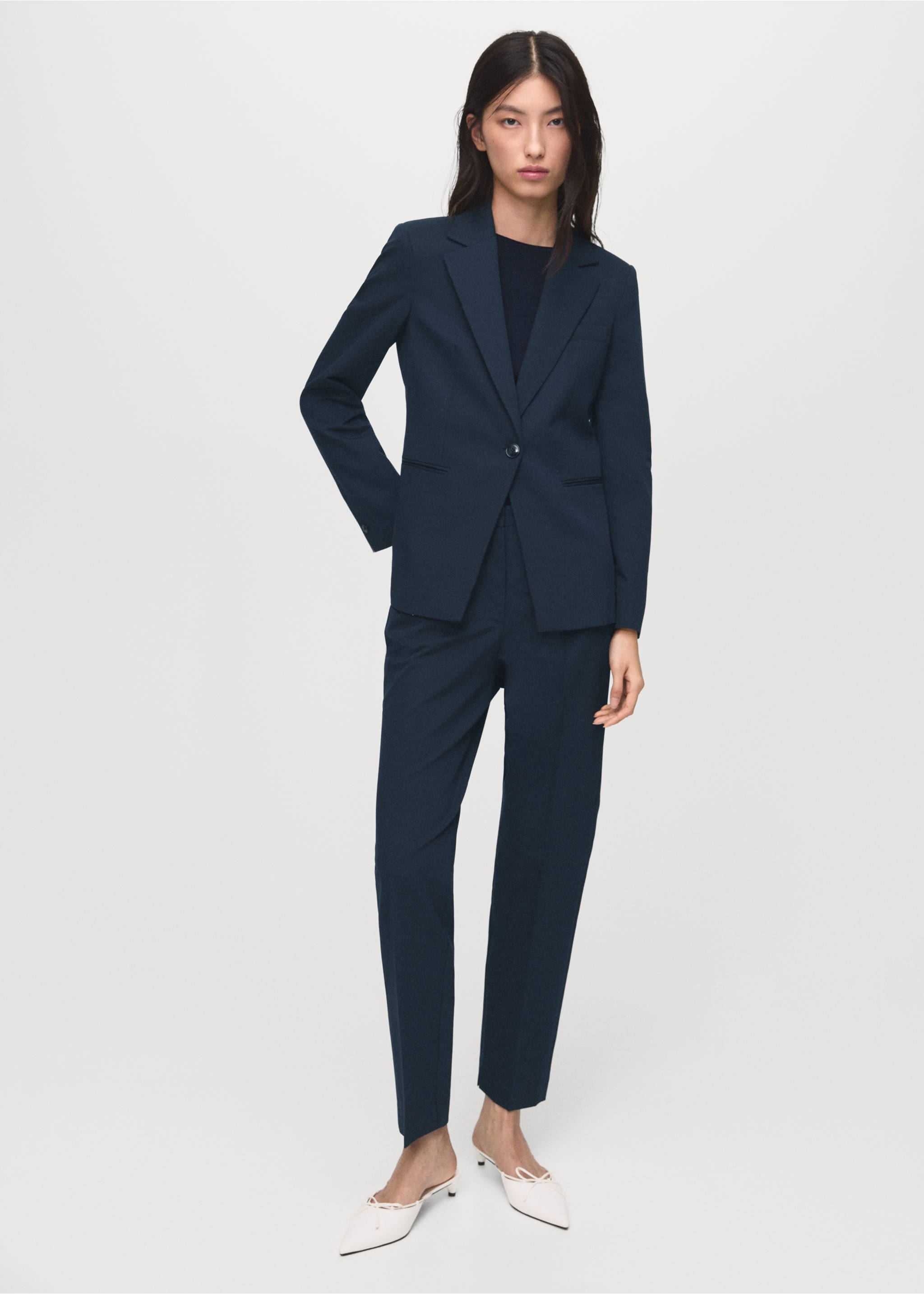 Fitted suit blazer - General plane, Navy. Ref: 17045806-00.