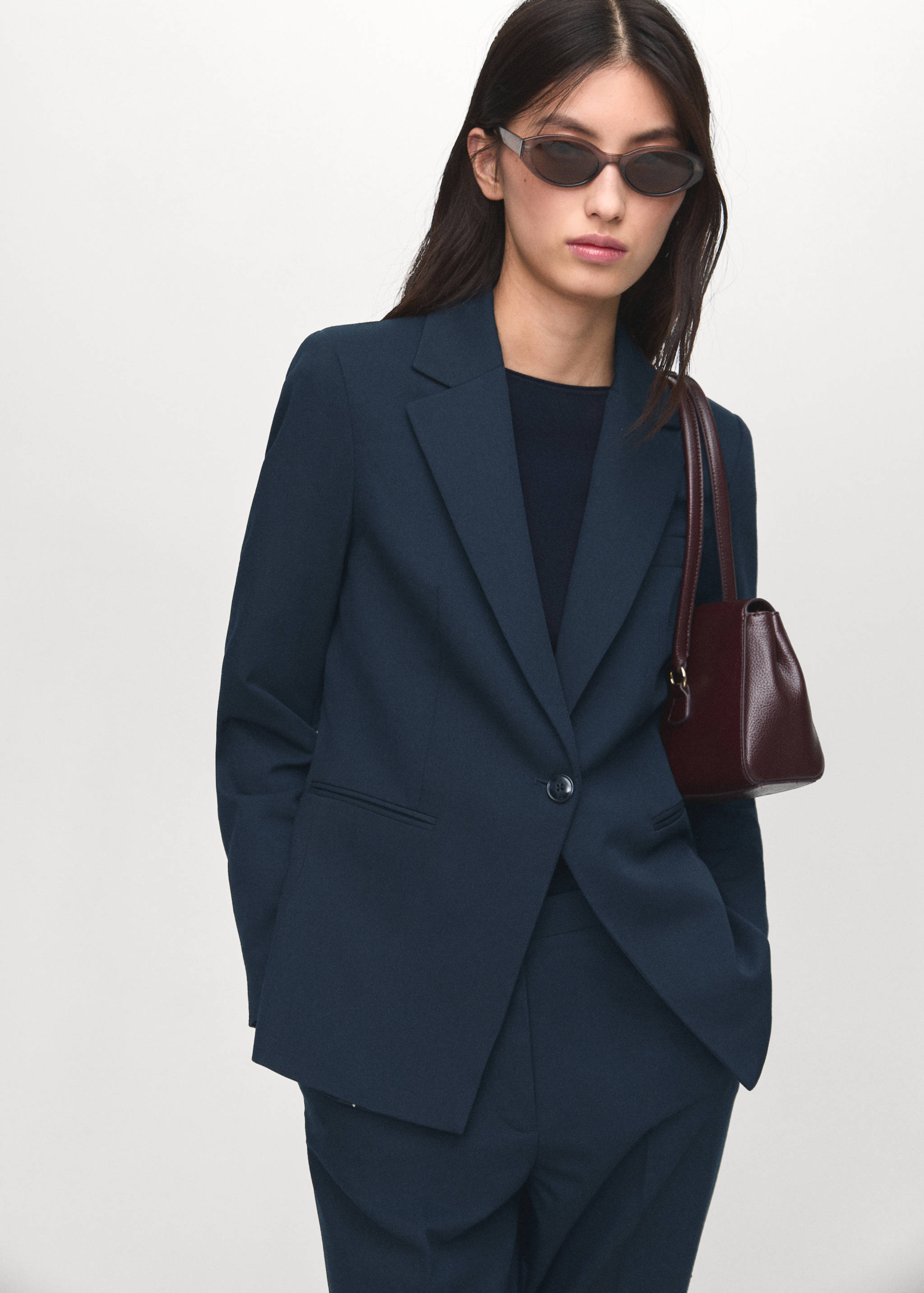 Fitted suit blazer - Medium plane