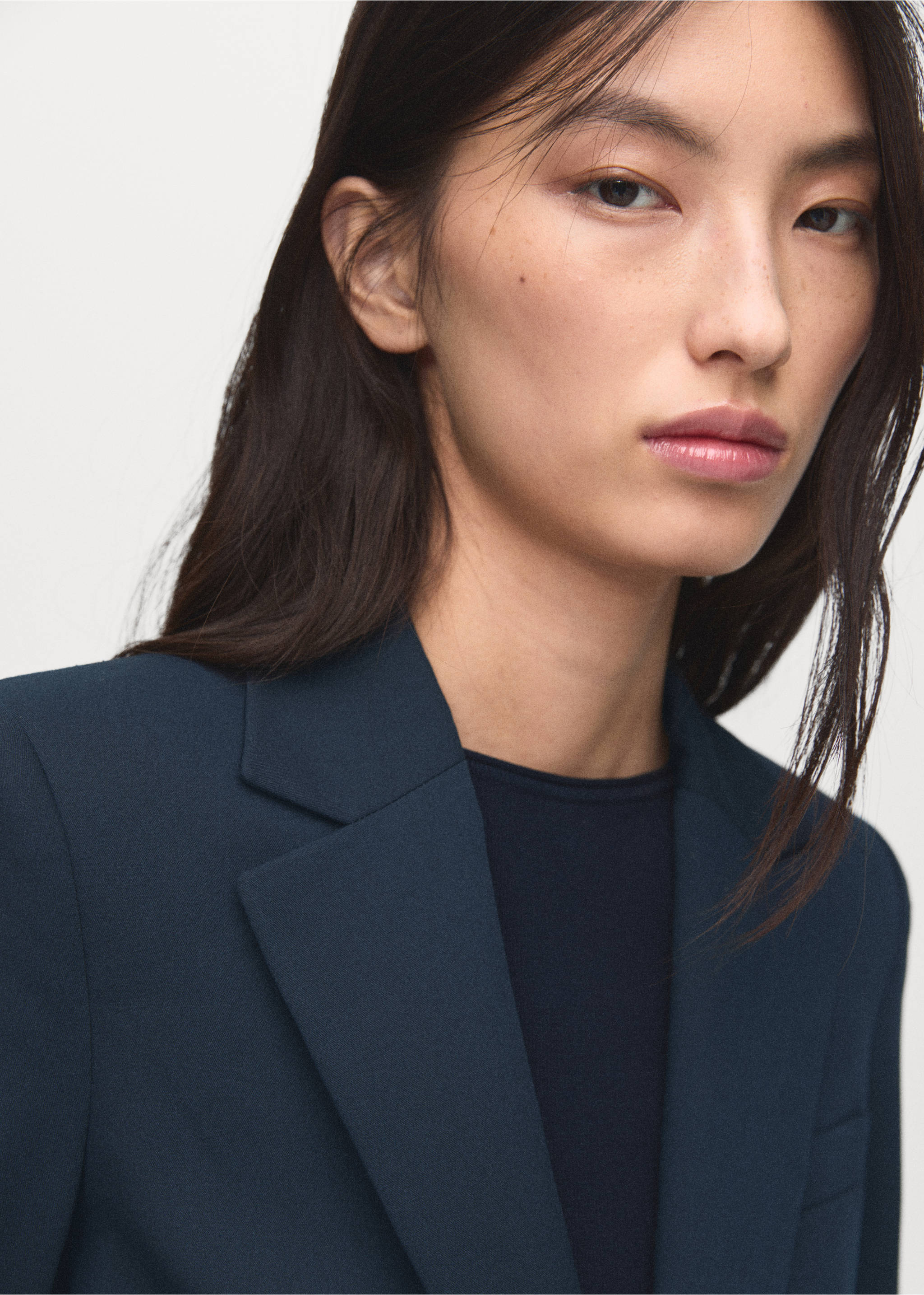 Fitted suit blazer - Details of the article 1, Navy. Ref: 17045806-00.