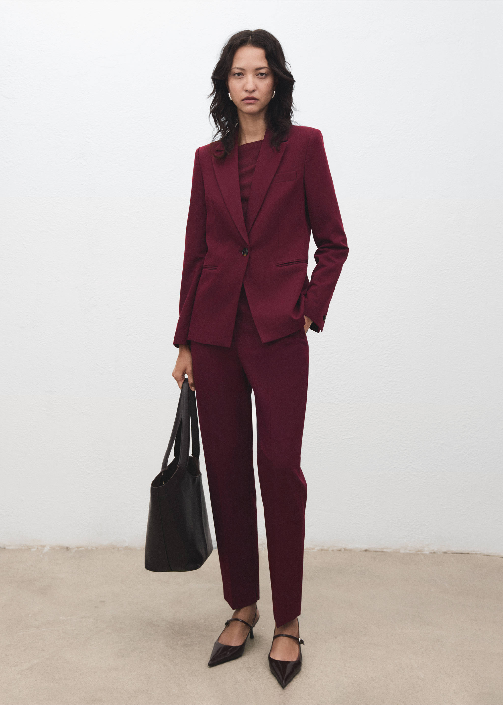 Fitted suit blazer - General plane, Wine. Ref: 17045806-00.