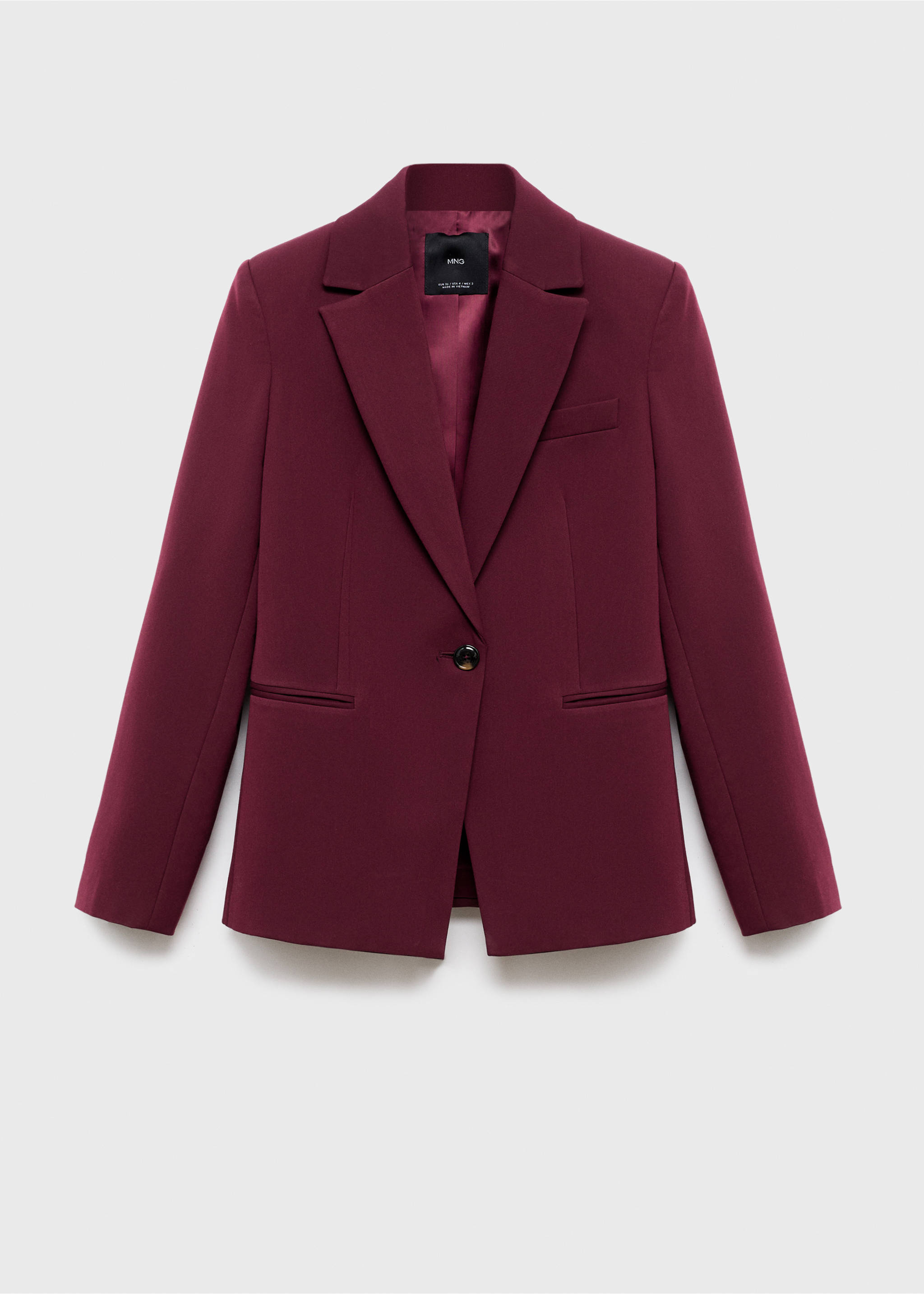 Fitted suit blazer - Article without model, Wine. Ref: 17045806-00.