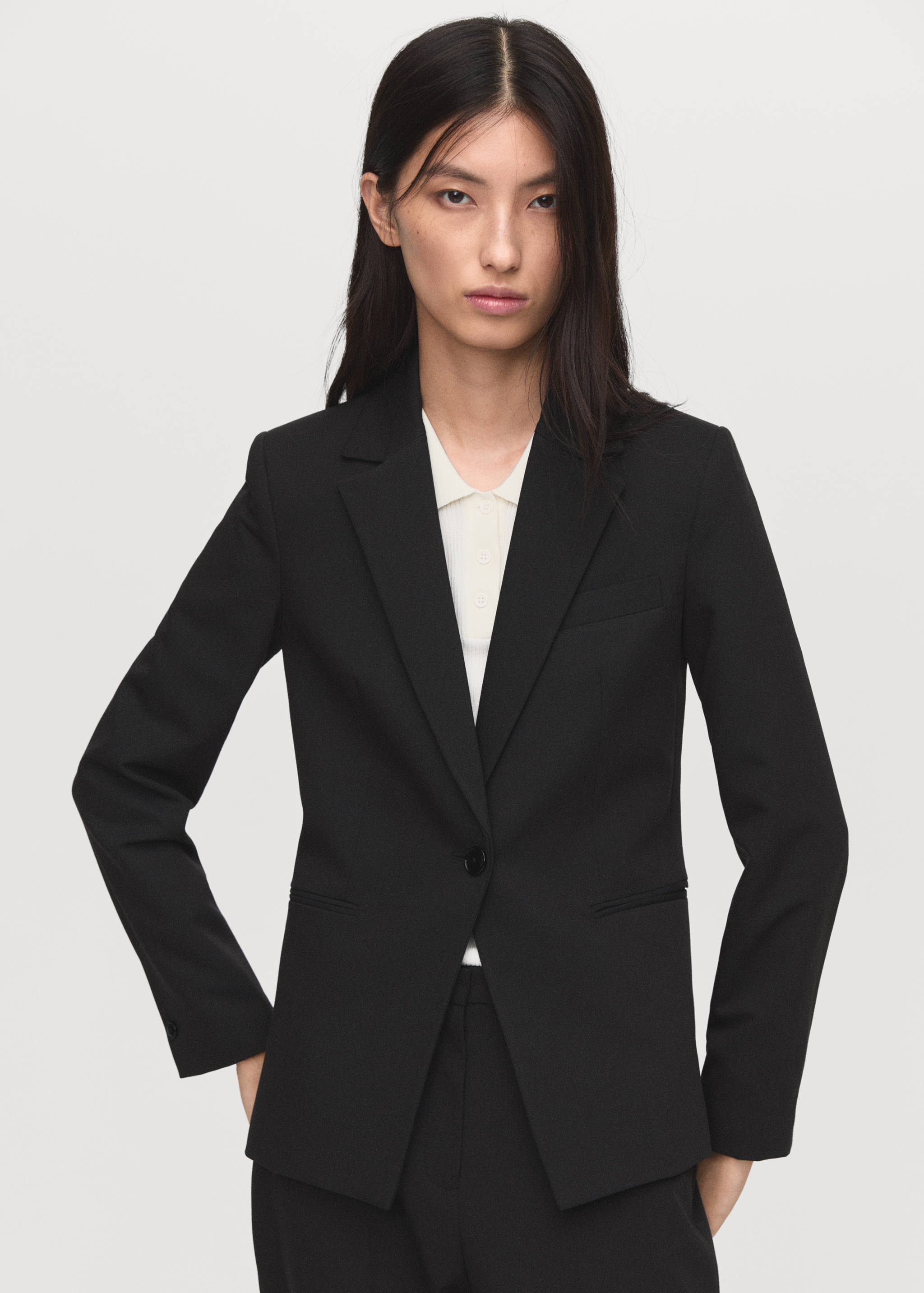 Fitted suit blazer - Medium plane