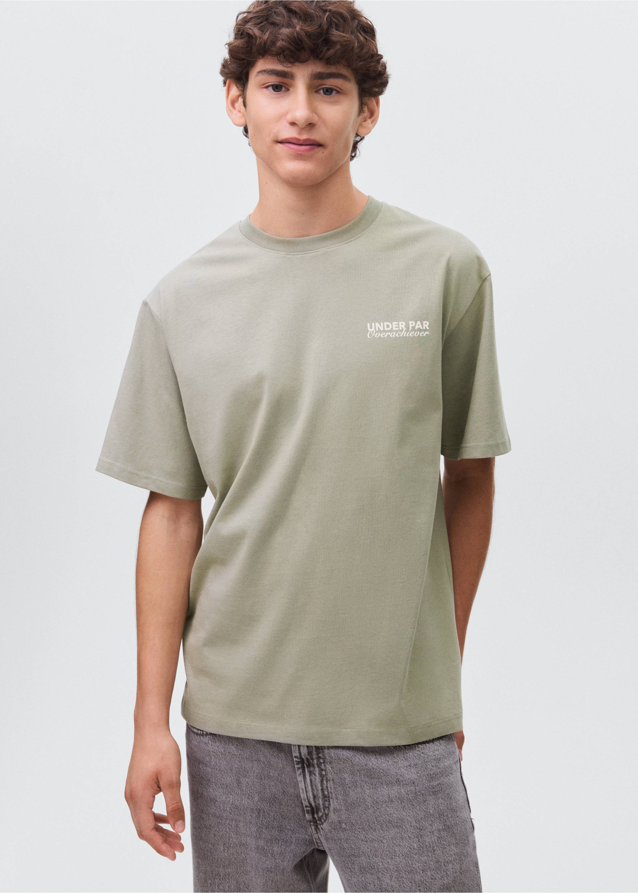 Printed cotton-blend t-shirt - Medium plane, Green. Ref: 17045810-00.