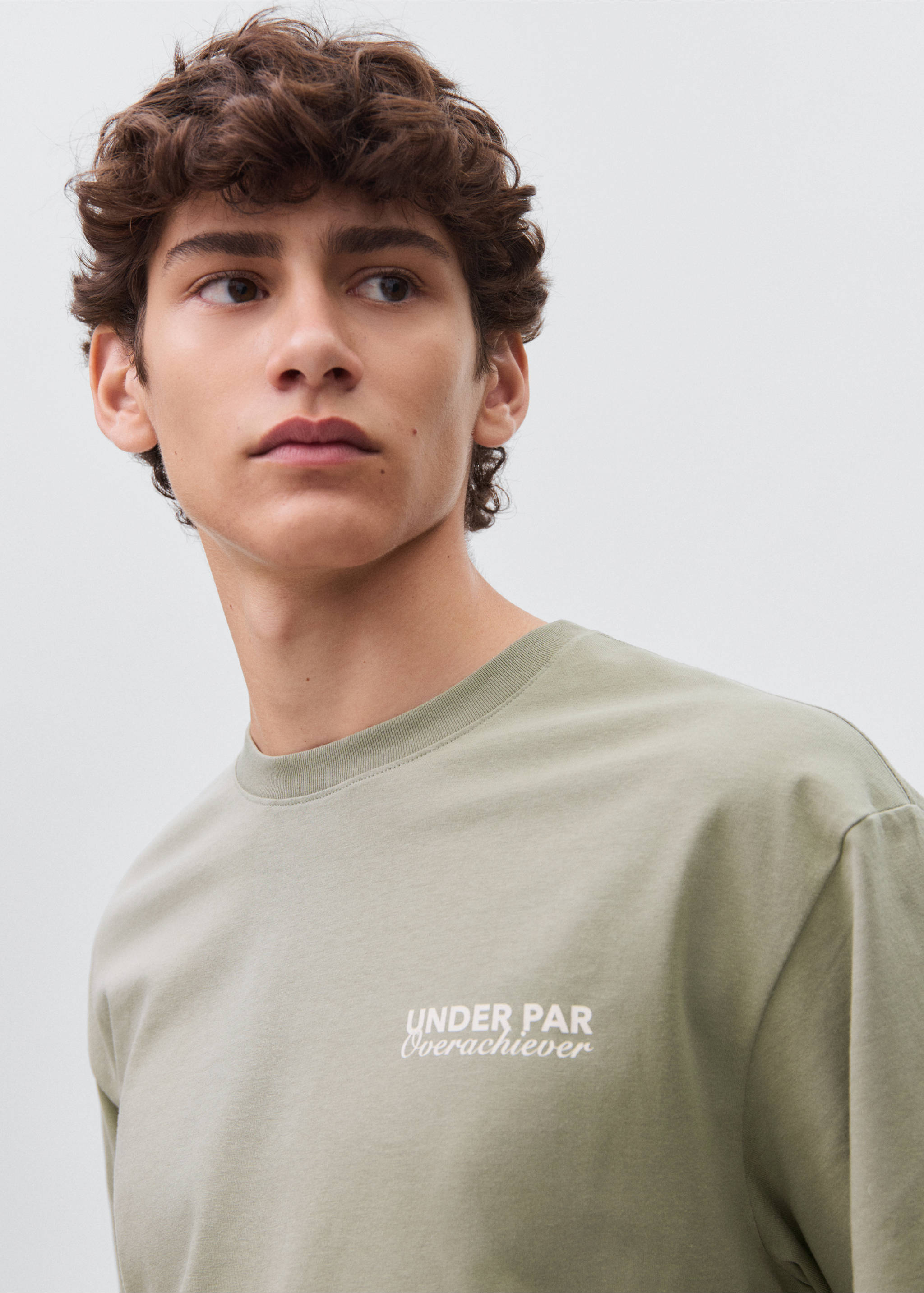 Printed cotton-blend t-shirt - Details of the article 1, Green. Ref: 17045810-00.
