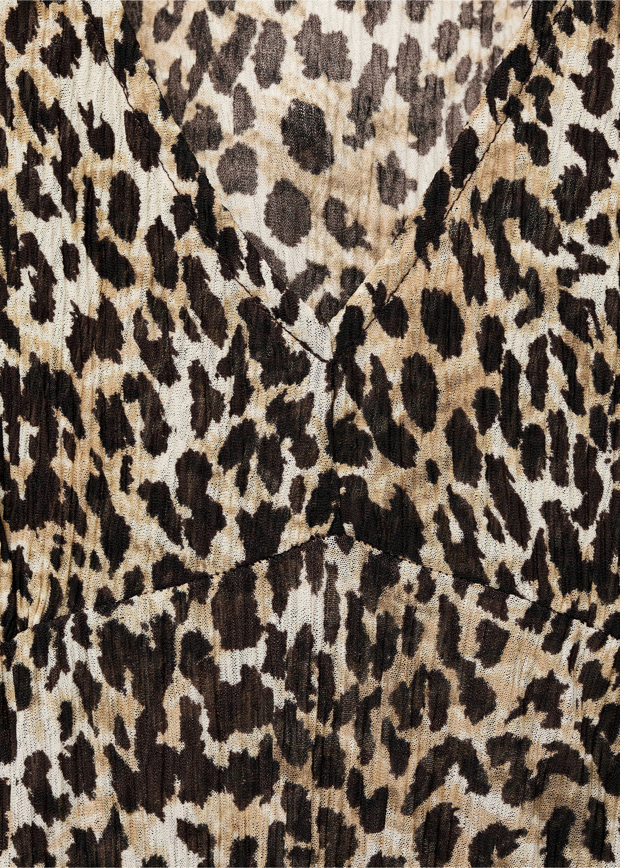 Printed V-neck dress - Details of the article 8, Black. Ref: 17045812-00.