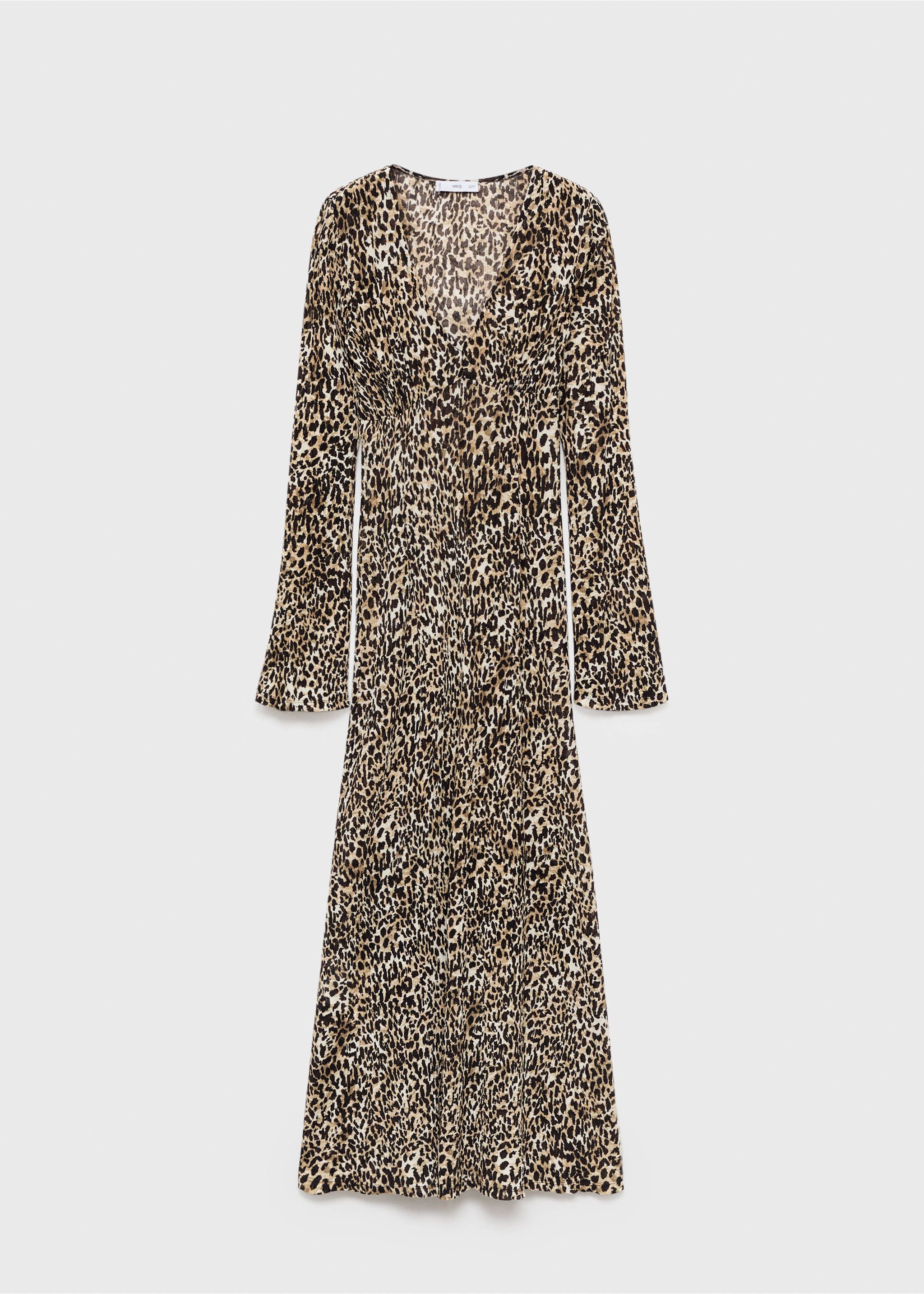 Printed V-neck dress - Article without model, Black. Ref: 17045812-00.