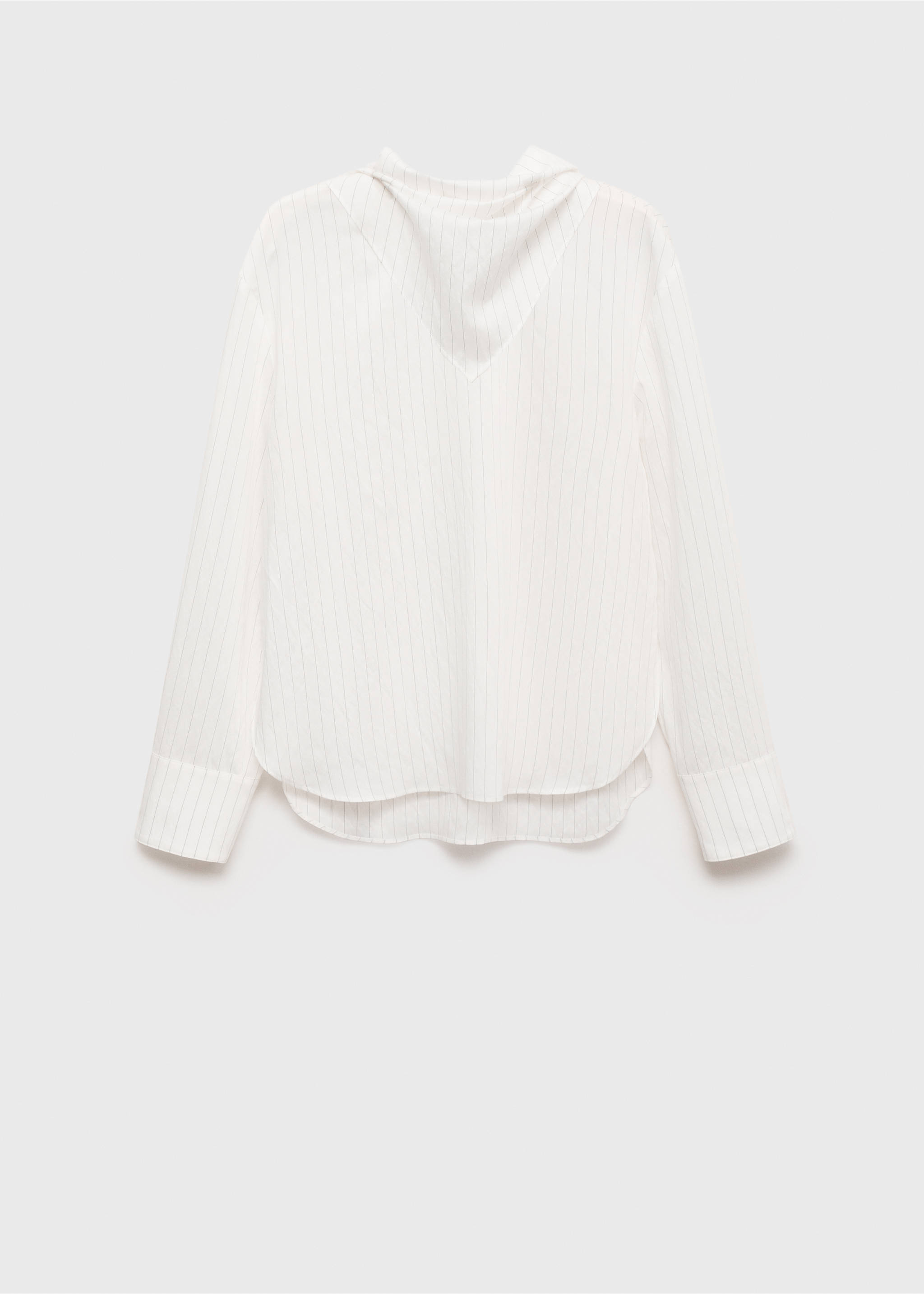 Striped blouse with handkerchief - Details of the article 8, White. Ref: 17045814-00.