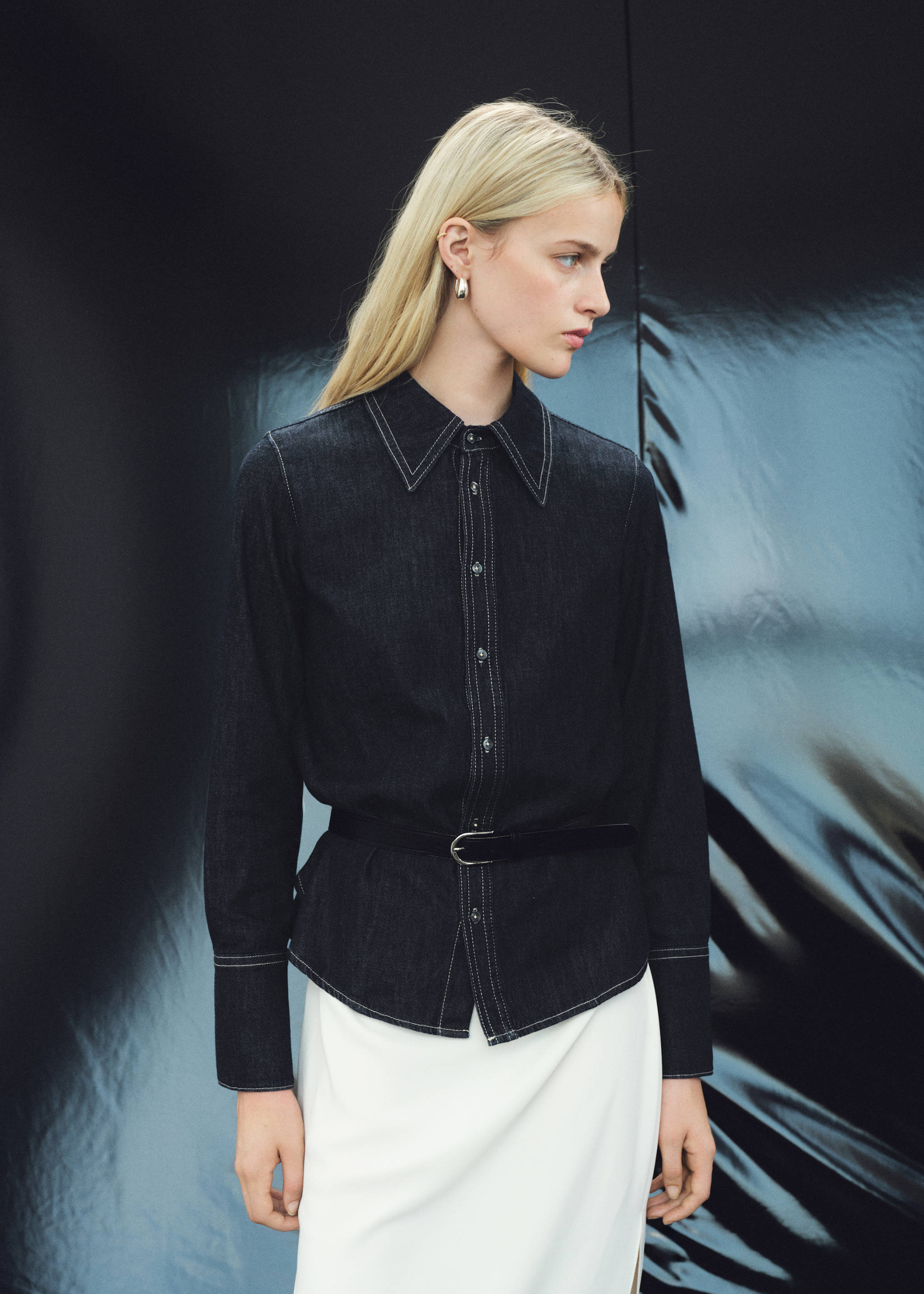 Denim shirt with seams - General plane