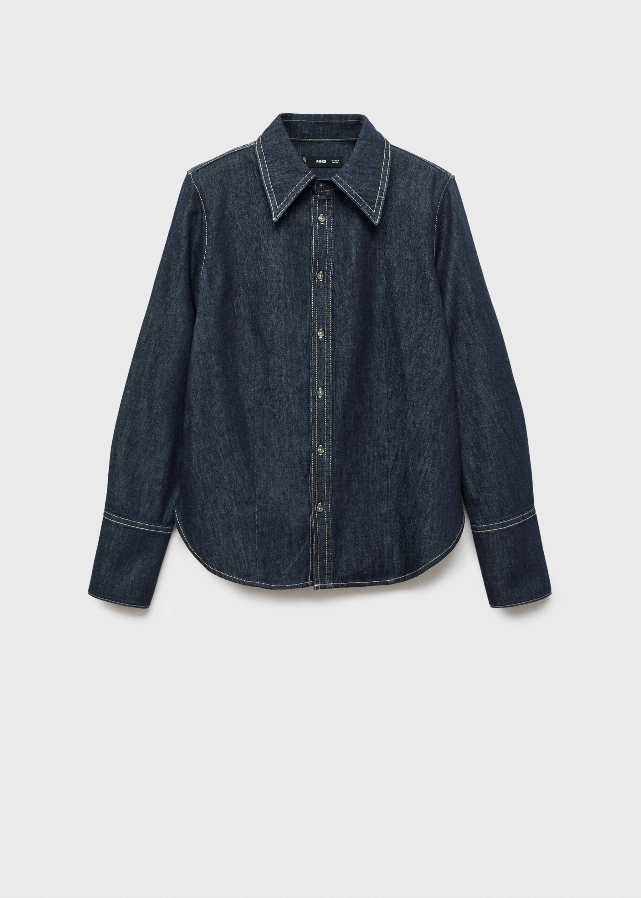 Denim shirt with seams - Article without model, Open Blue. Ref: 17045815-00.