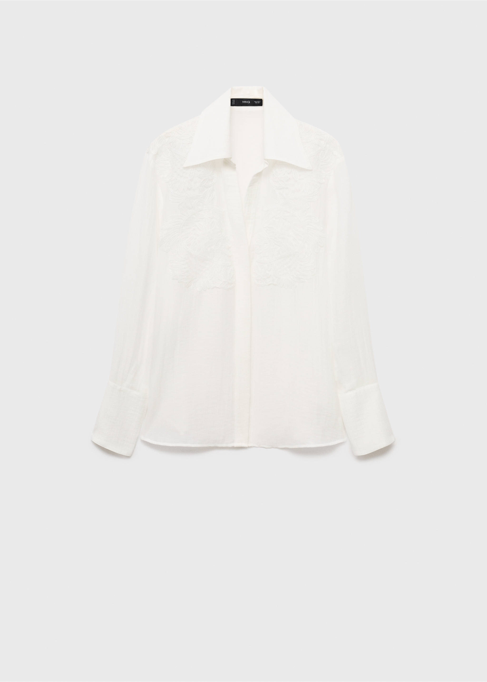 Lyocell shirt with patches - Article without model, Off White. Ref: 17045816-00.