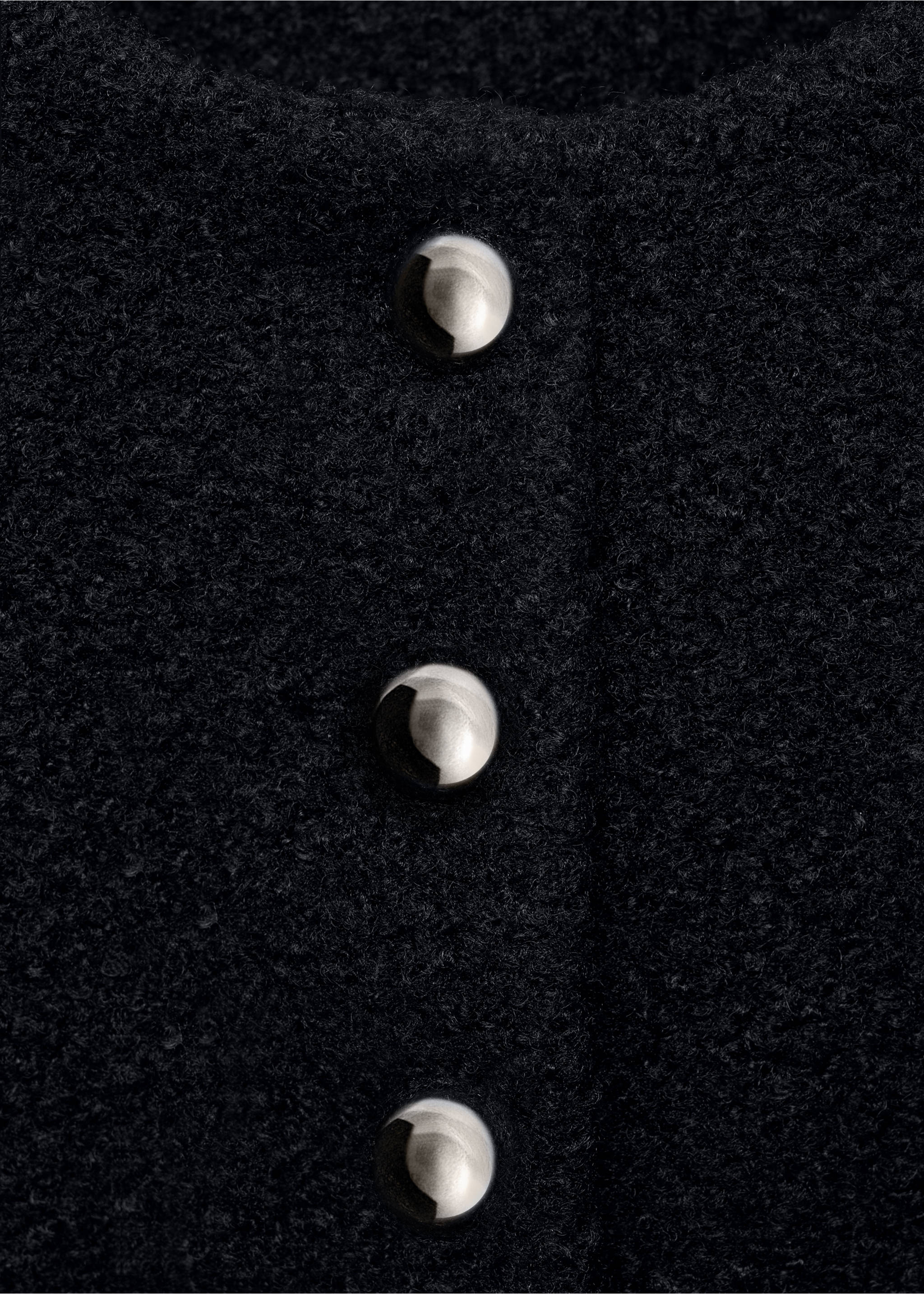 Bouclé-Jacke mit Schmuckknöpfen - Detail des Artikels 8, Marineblau. Ref: 17045817-00.