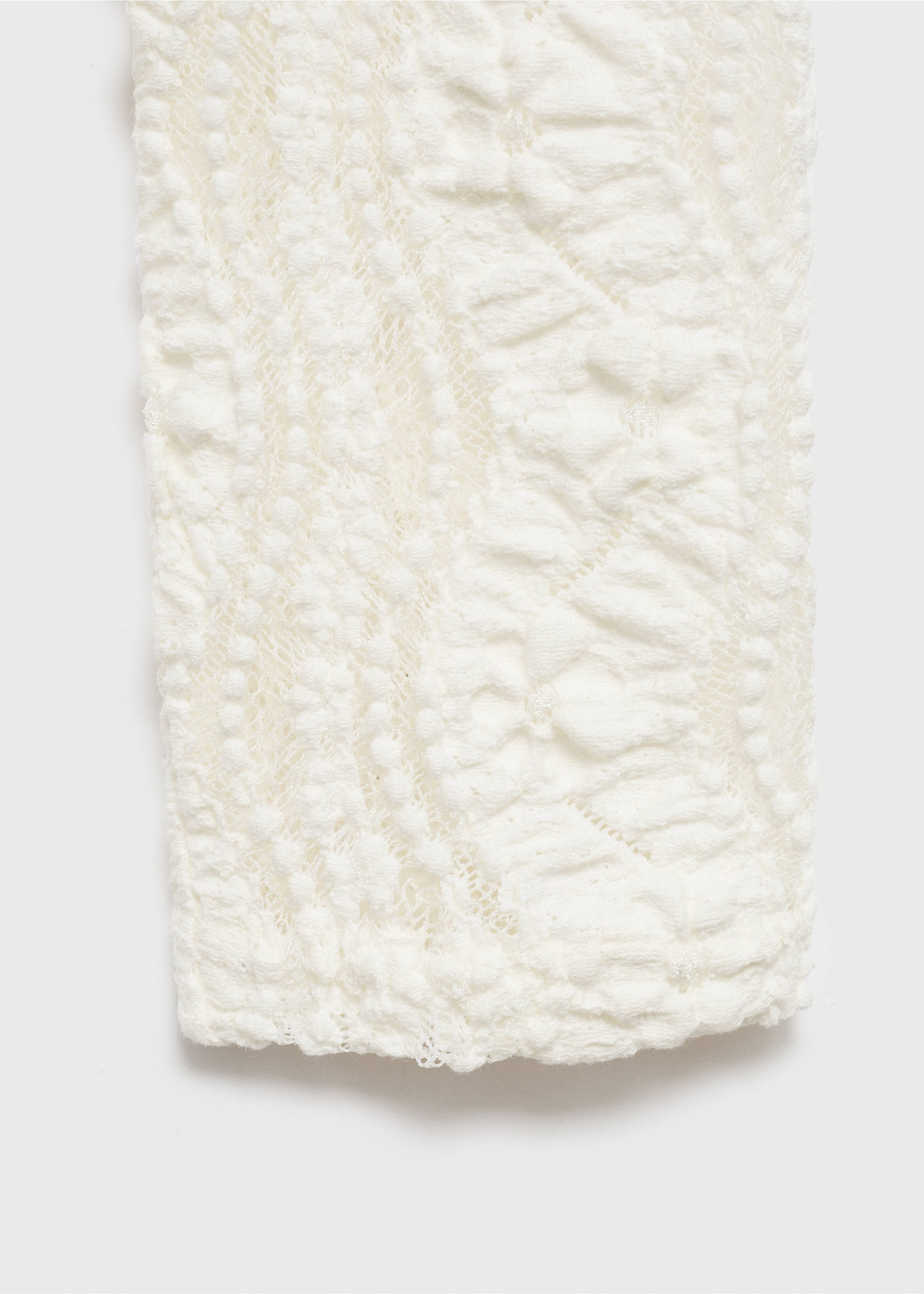 Openwork sweater with perkins collar - Details of the article 8, Off White. Ref: 17045822-00.