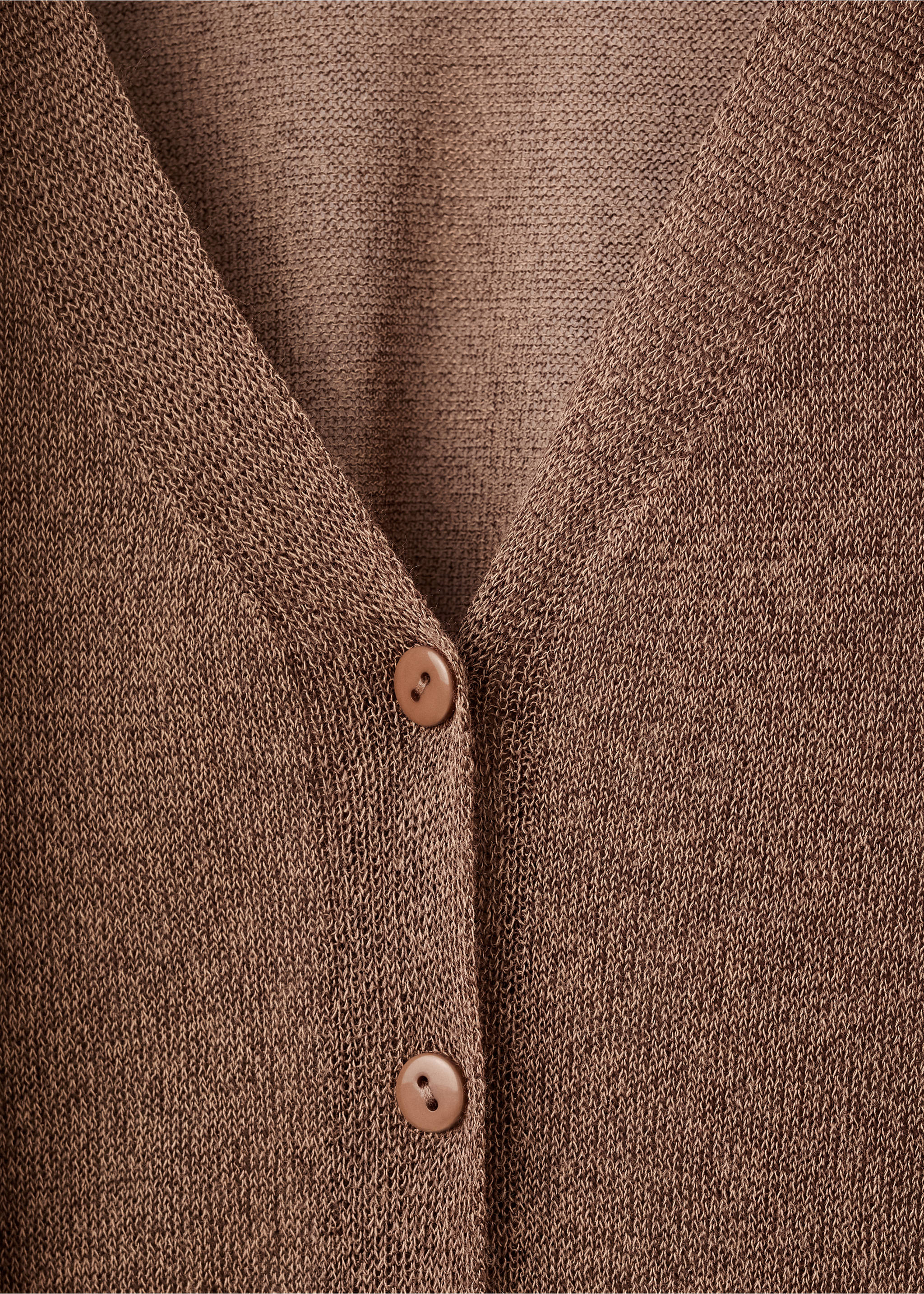 Brown knit cardigan V-neck detail with buttons., Brown. Ref: 17045825-00.