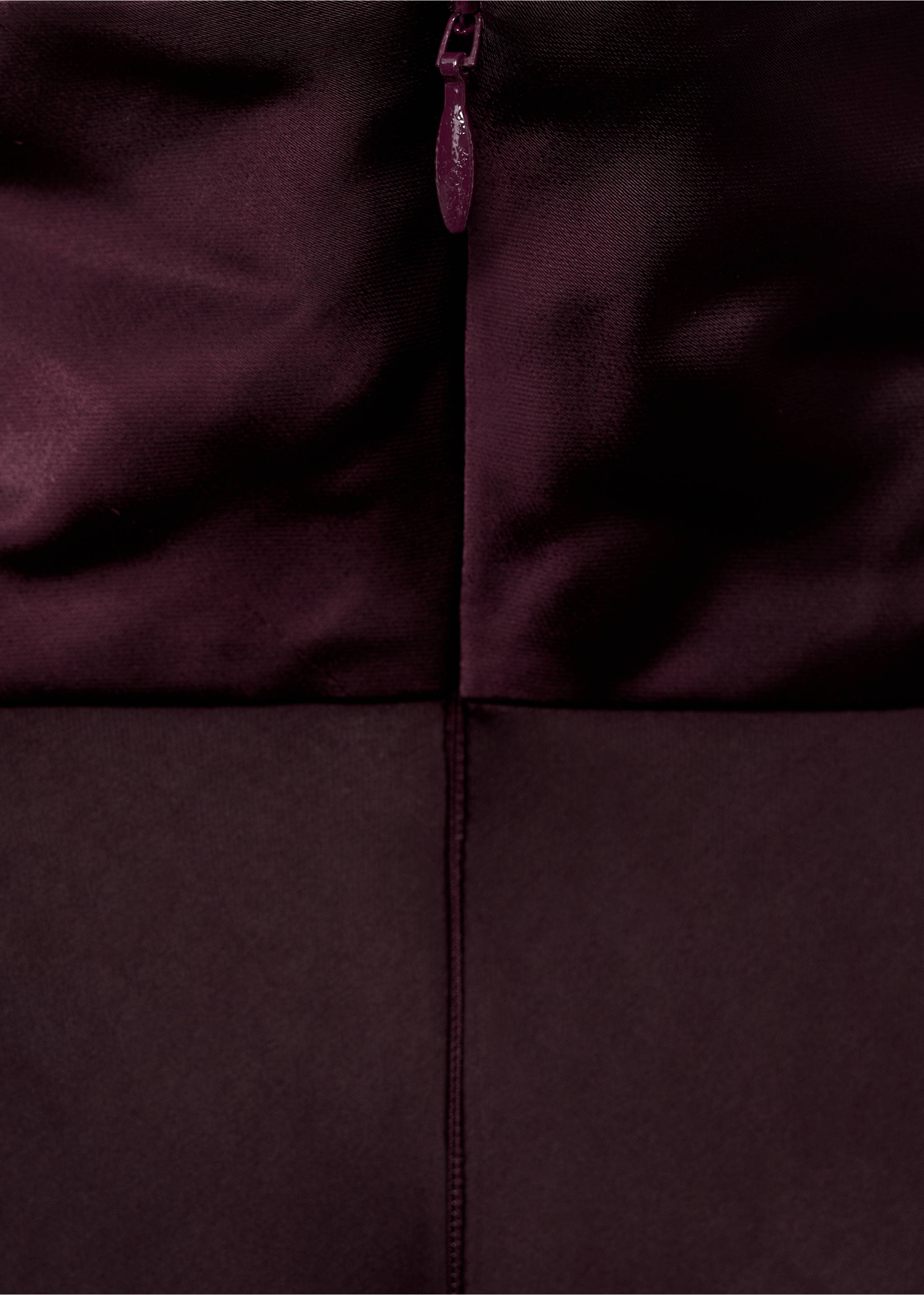 High collar satin blouse - Details of the article 8, Purple. Ref: 17045826-00.