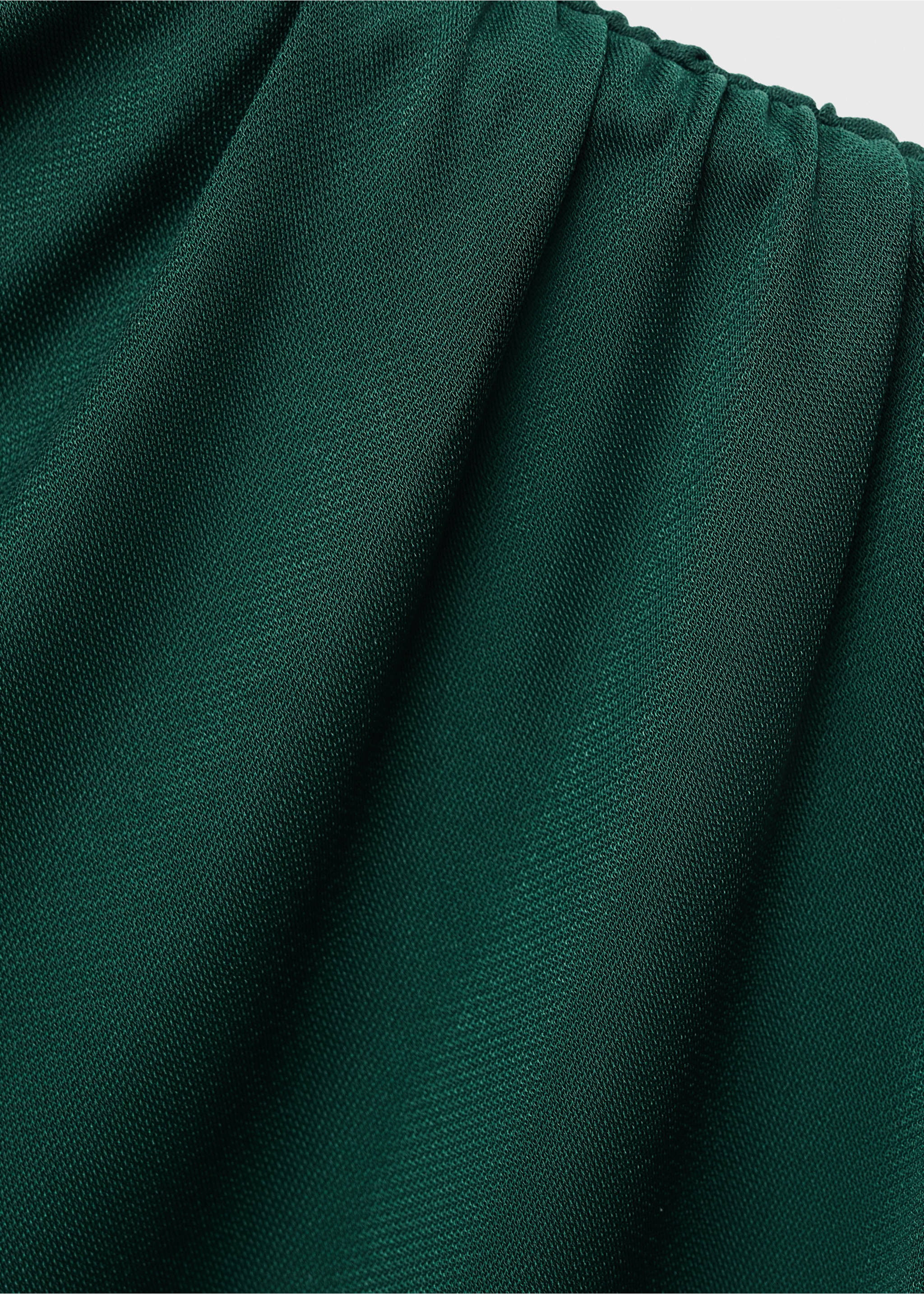 T-shirt with gathered asymmetrical neck - Details of the article 8, Dark Green. Ref: 17045828-00.