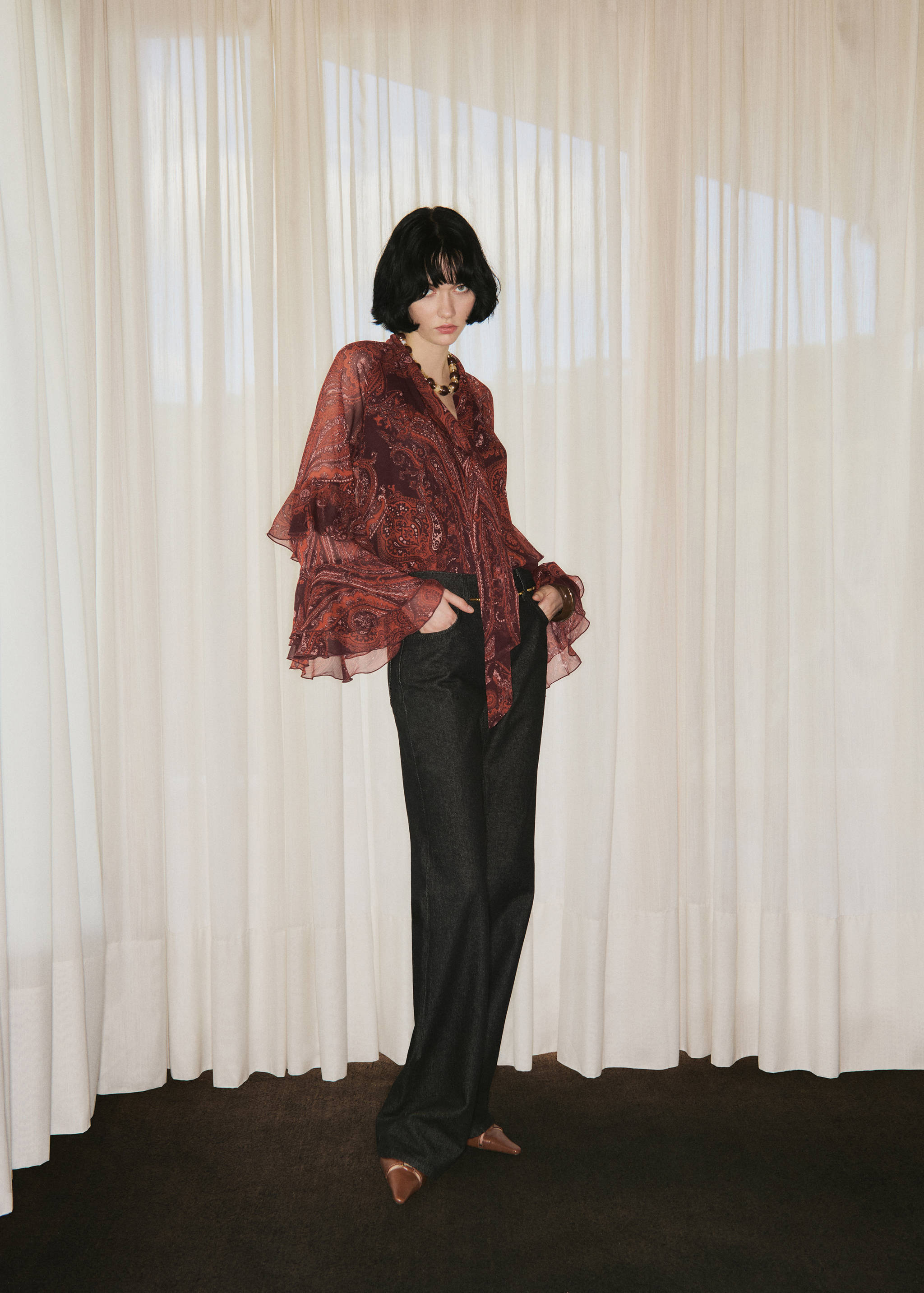 Paisley print blouse - General plane