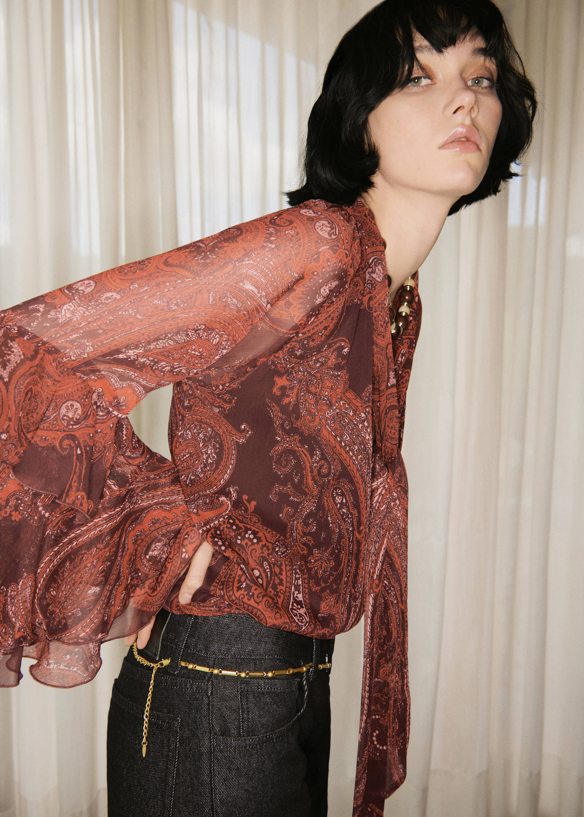 Paisley print blouse - Medium plane
