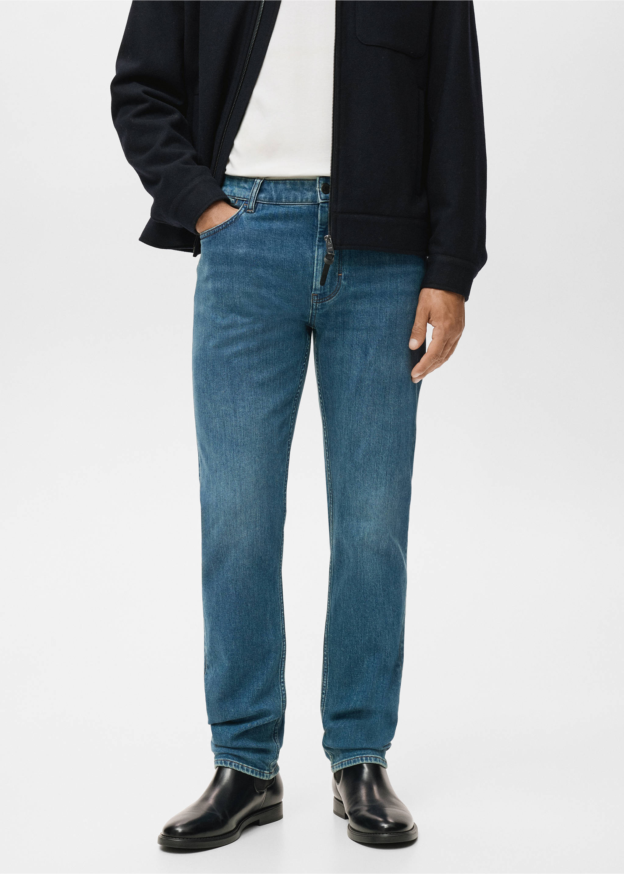 Jean Patrick slim fit Ultra Soft Touch - Plan moyen, Vert menthe. Ref: 17045971-00.