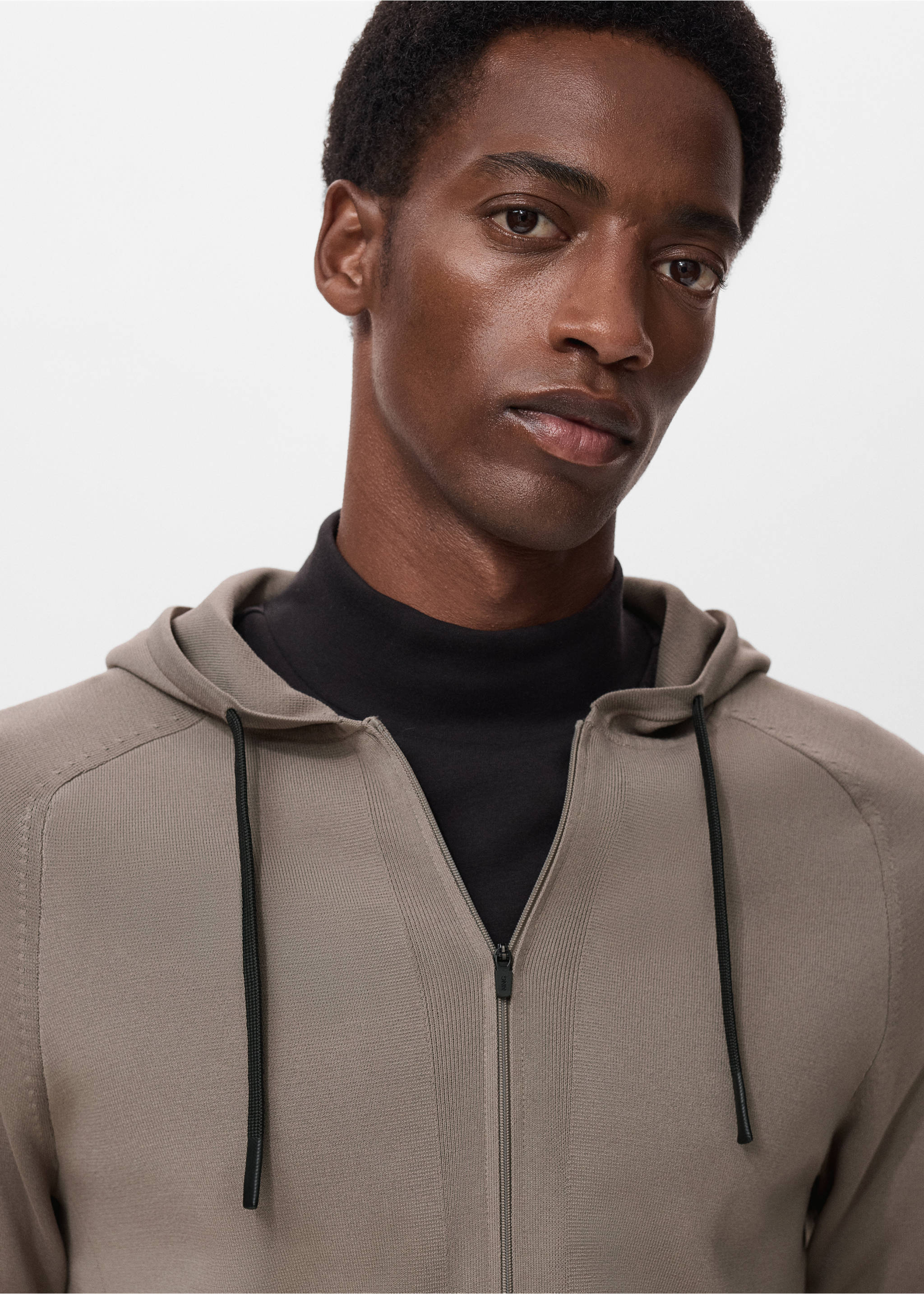 Thermoregulating zip-up sweatshirt - Details of the article 1, Medium Brown. Ref: 17045973-00.
